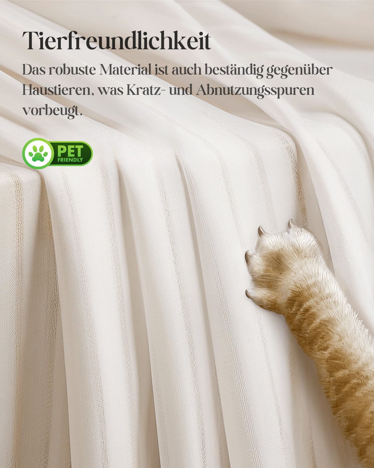 Simloveve Gardine Gestreiftes Muster Vorhänge Weiß Ösenvorhang 2er-Set (2 St), Ösen, halbtransparent, Polyester, Modern Voile Curtains für Wohnzimmer,140x145 cm – Bild 4 von 5
