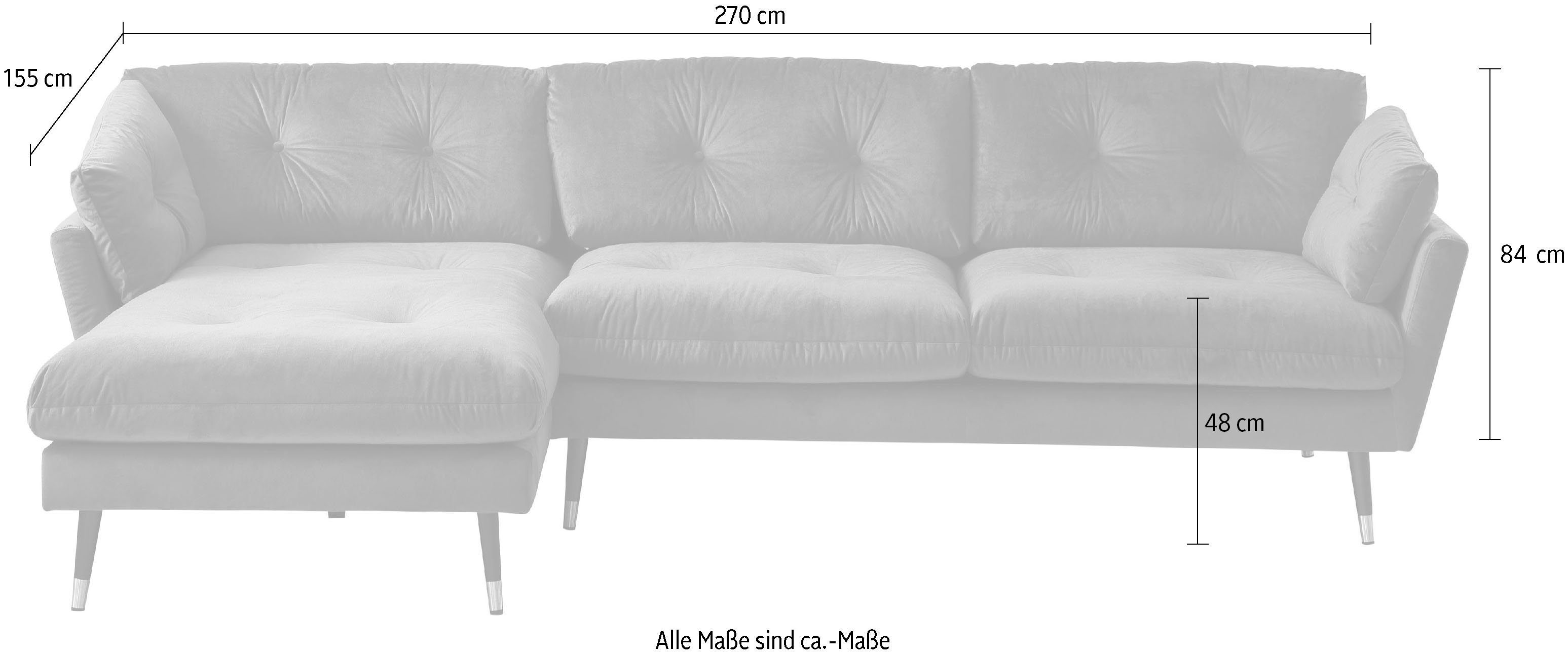 Trends by HG Ecksofa "Japan L-Form", mit Fuß in Holz-Metallkombination, Rec günstig online kaufen