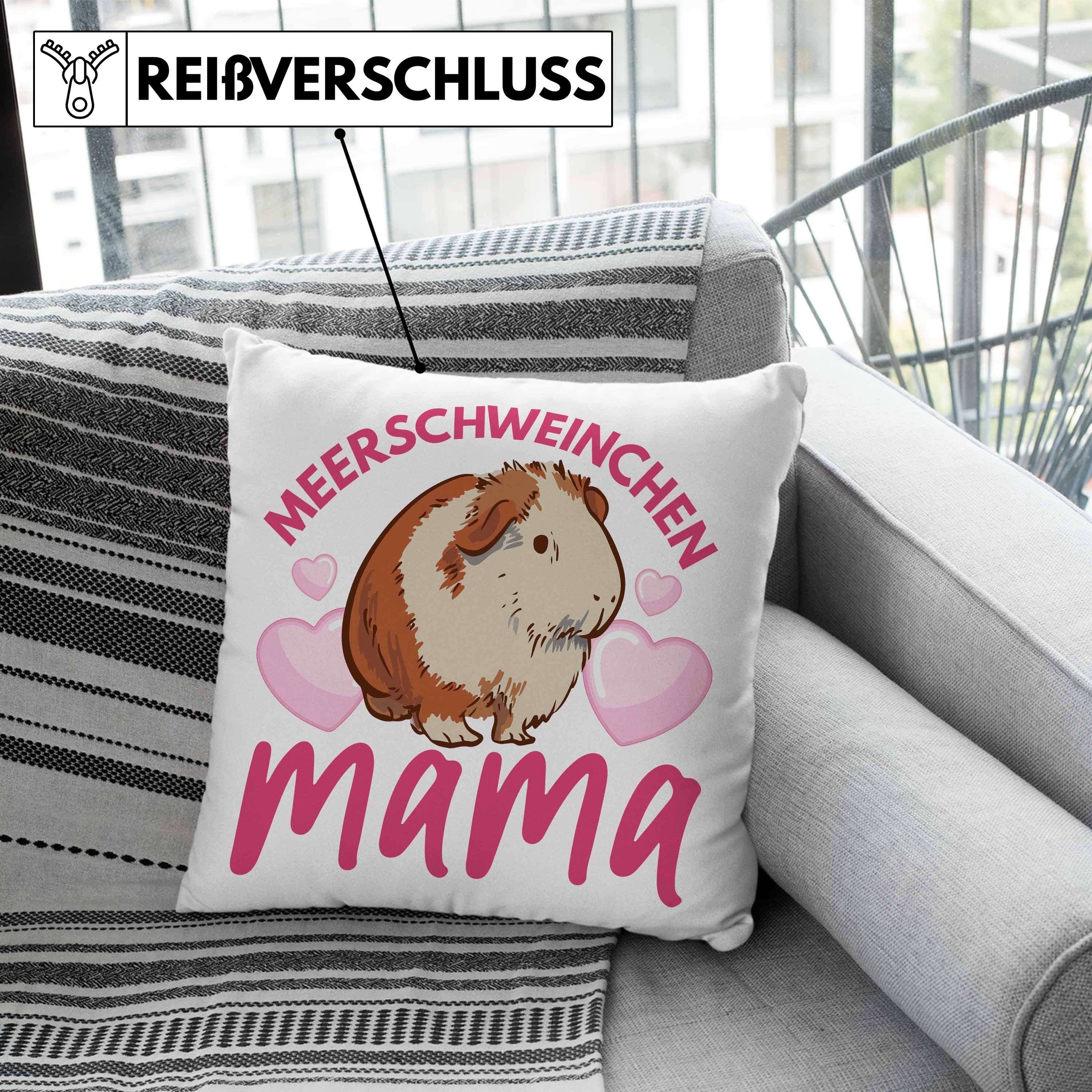 Trendation Dekokissen Trendation mit Spruch - Mama Meerschweinchen 40x40 Mädchen Muttertag Füllung Kissen Geschenk Rosa Dekokissen