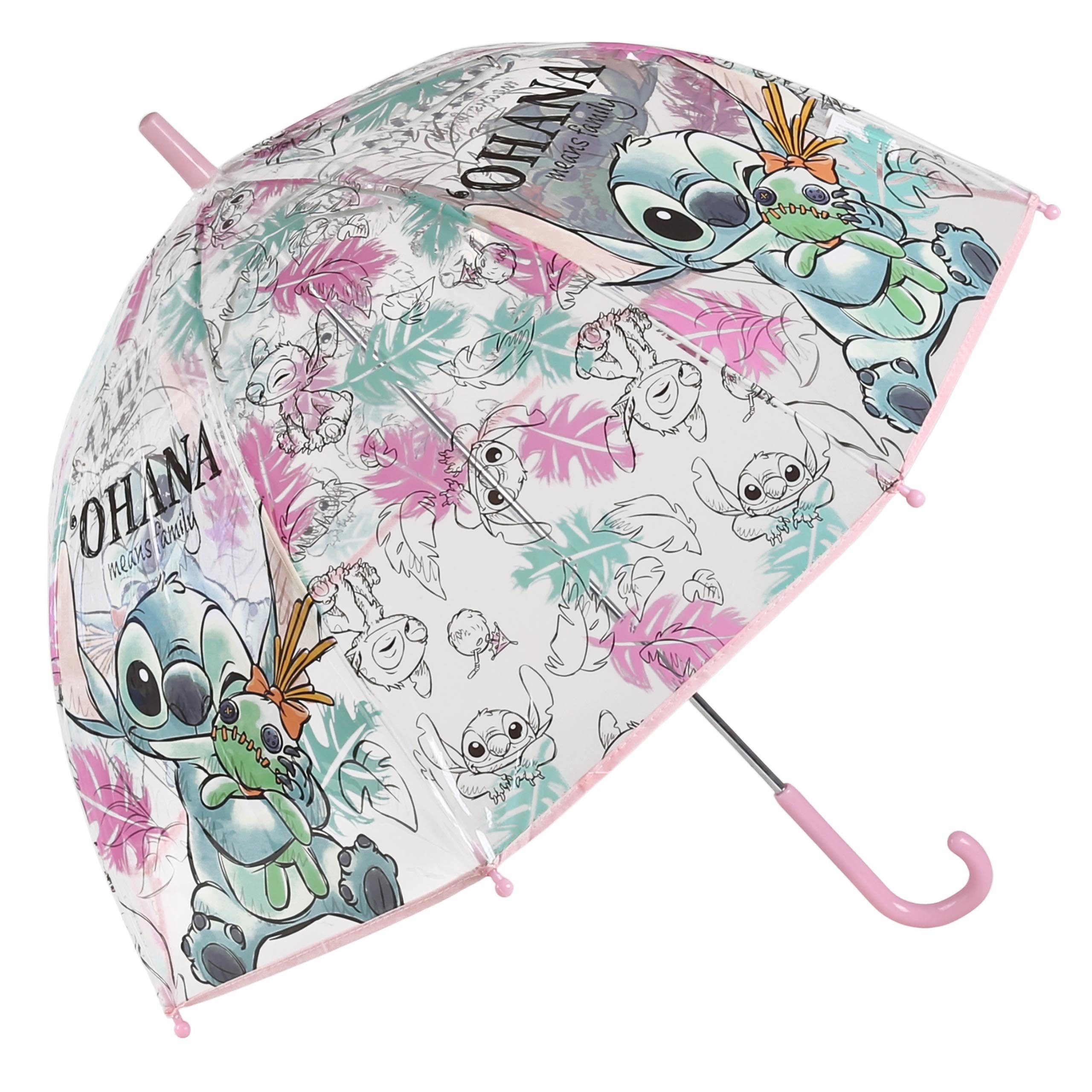 Disney Taschenregenschirm DISNEY Stitch Bunter faltbarer Automatikschirm, für Mädchen