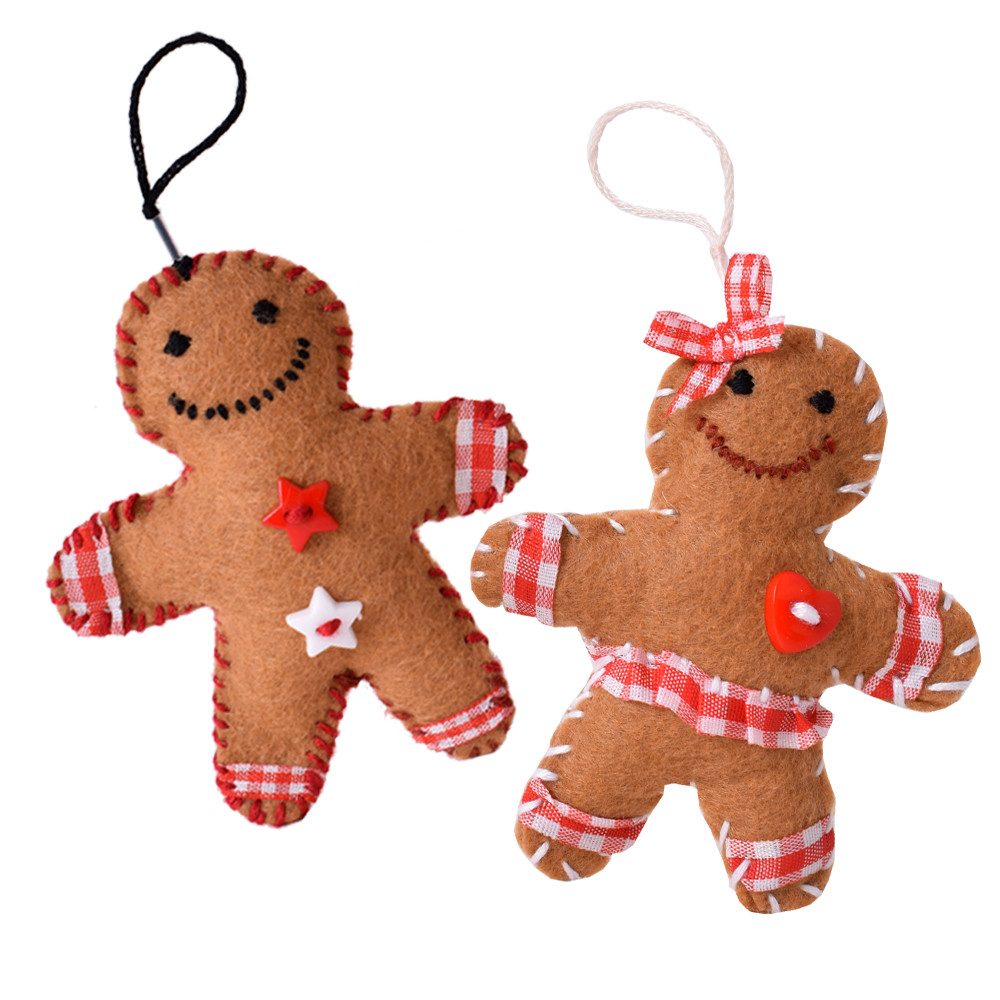 TE-DecoArt Dekofigur 6 Stück DIY Lebkuchenmännchen Nähset Filz Bastelset (3 günstig online kaufen