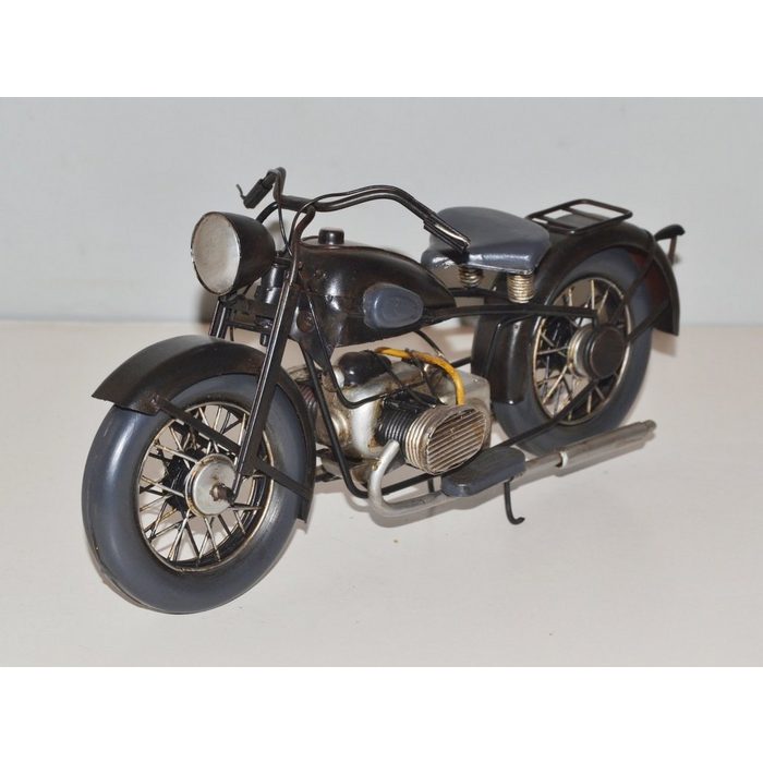 JS GartenDeko Modellmotorrad Blechmotorrad Oldtimer Marke BMW R 16 Modell Motorrad 1932 L 29 cm