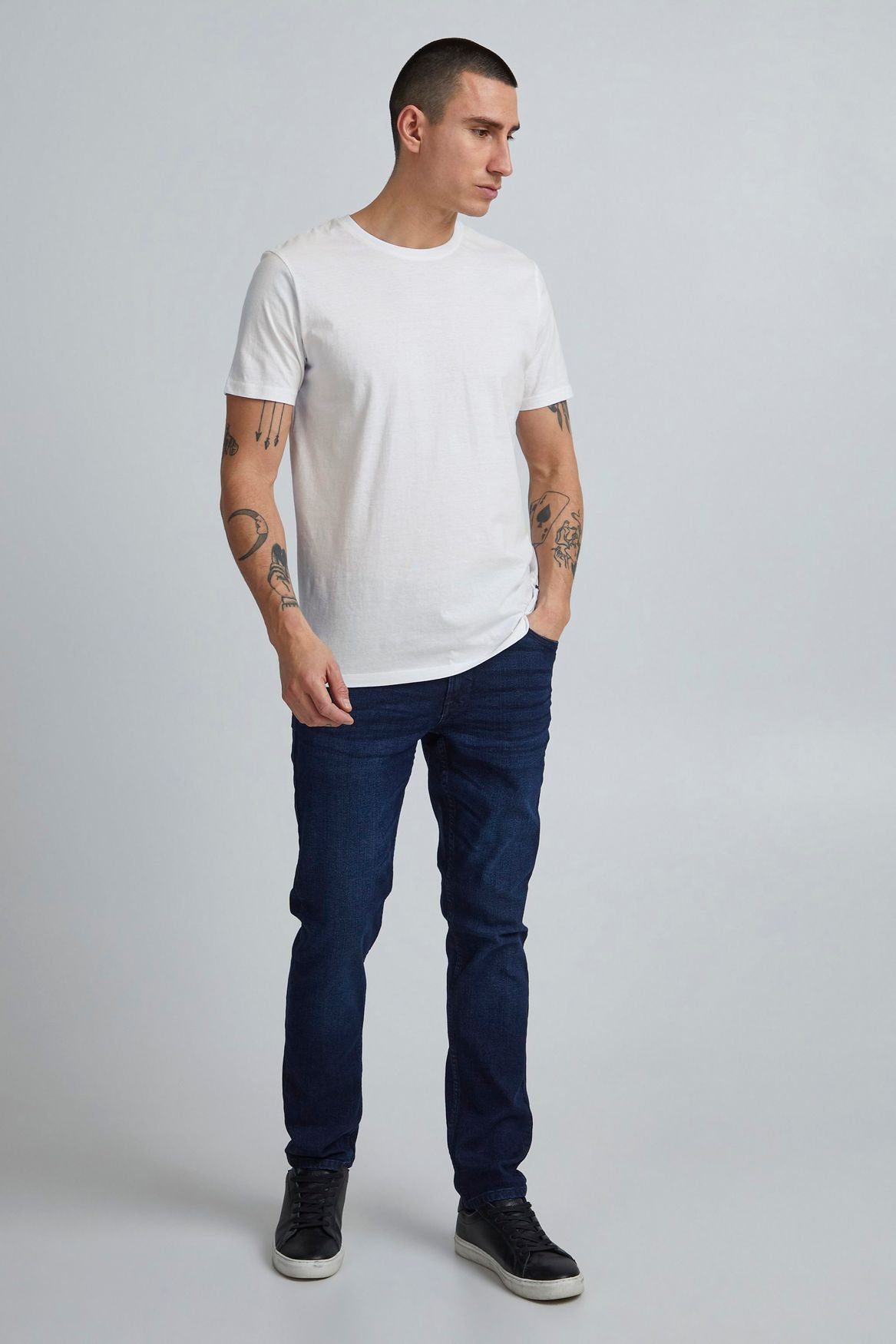 4115 (1-tlg) !Solid T-Shirt Einfarbiges Rundhals Basic T-Shirt in Weiß