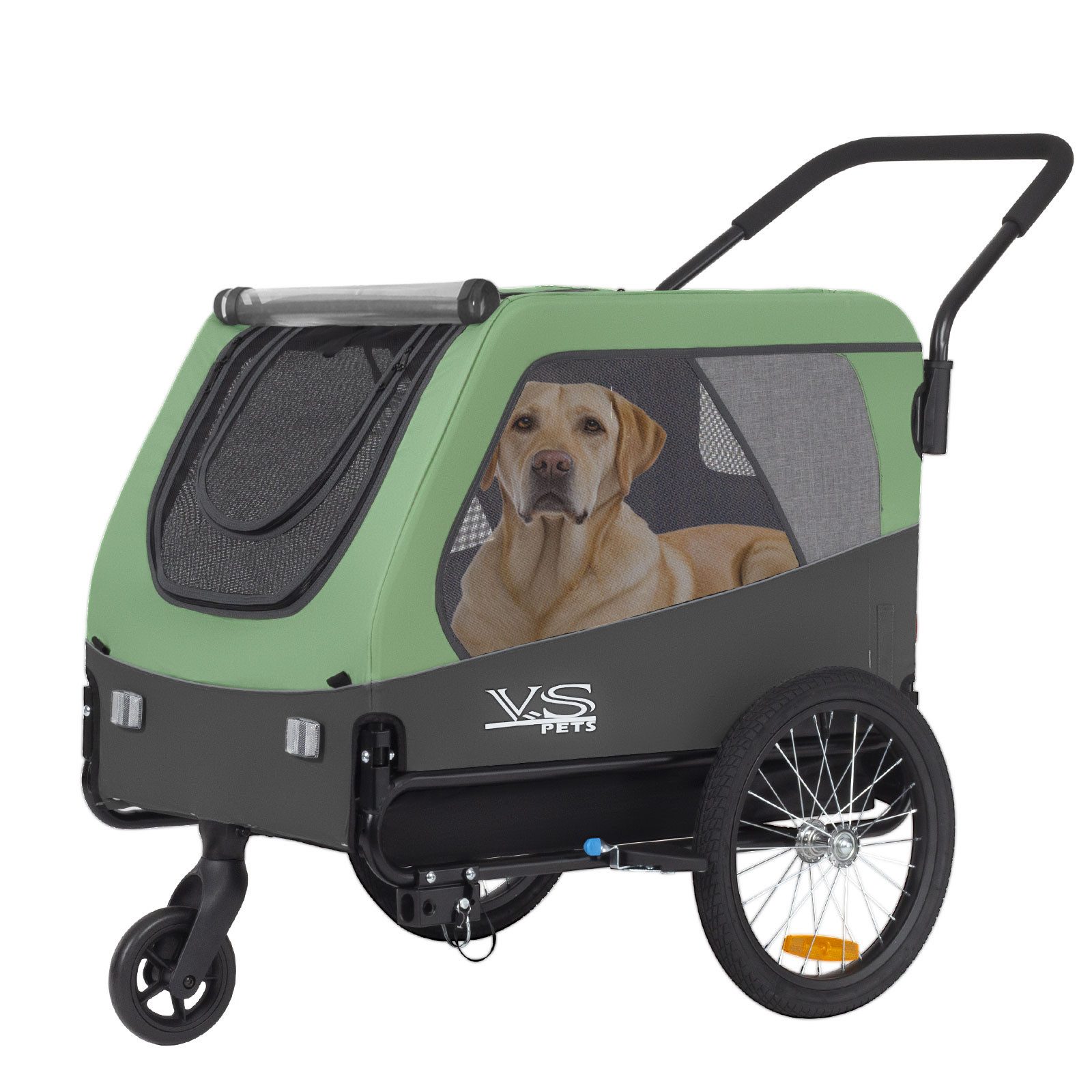 TIGGO Fahrradhundeanhänger Tiggo Pets L Hundeanhänger & Jogger 2-in-1 Hundebuggy Fahrradanhänger, Geeignet für mittelgroße und große Hund oder mehrere kleine Hunde