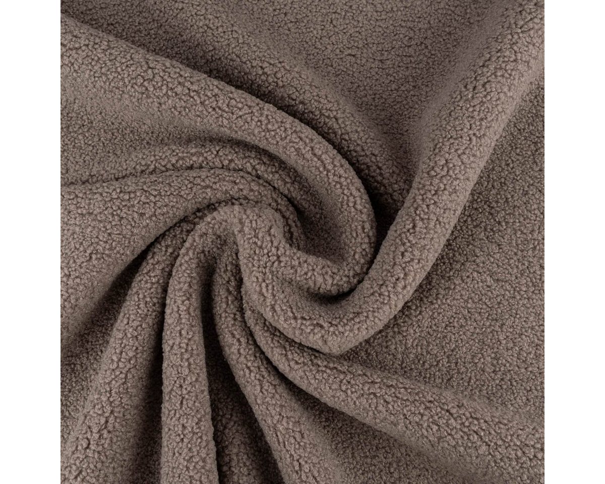 Thumbnail - SCHÖNER LEBEN. Stoff Boucle Stoff Teddystoff Kunstfell Teddy Fur uni taupe 1,5m Breite
