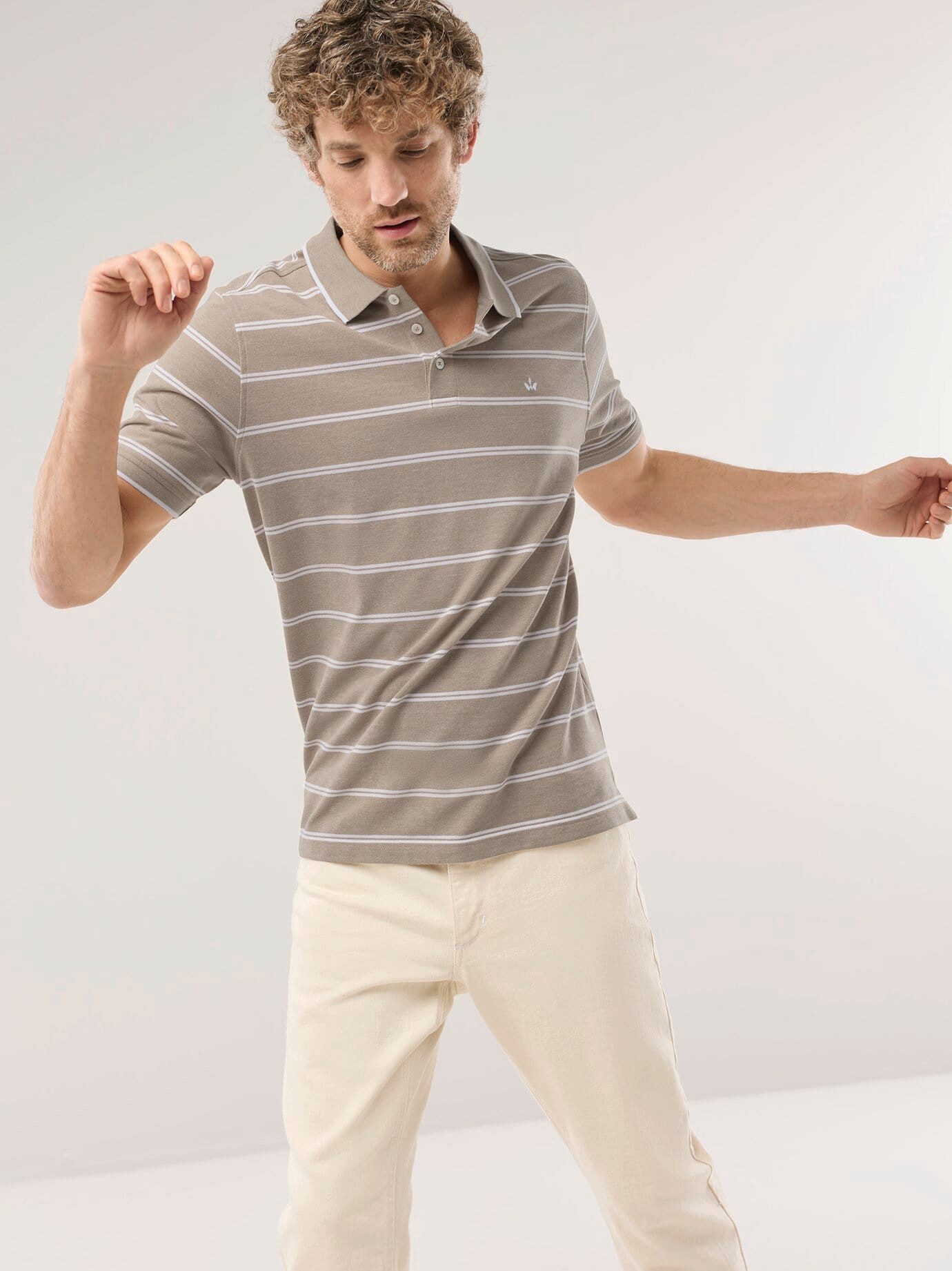 Walbusch Poloshirt Herren Bi-Colour Shirt Piqué mit Perlmuttknöpfen offen Elastischer Baumwollmix, garngefärbt, pflegeleicht, Kurzarm-Polo