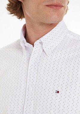 Tommy Hilfiger TAILORED Businesshemd CL-W DOT PRINT SF SHIRT mit kontrastfarbener Bepunktung