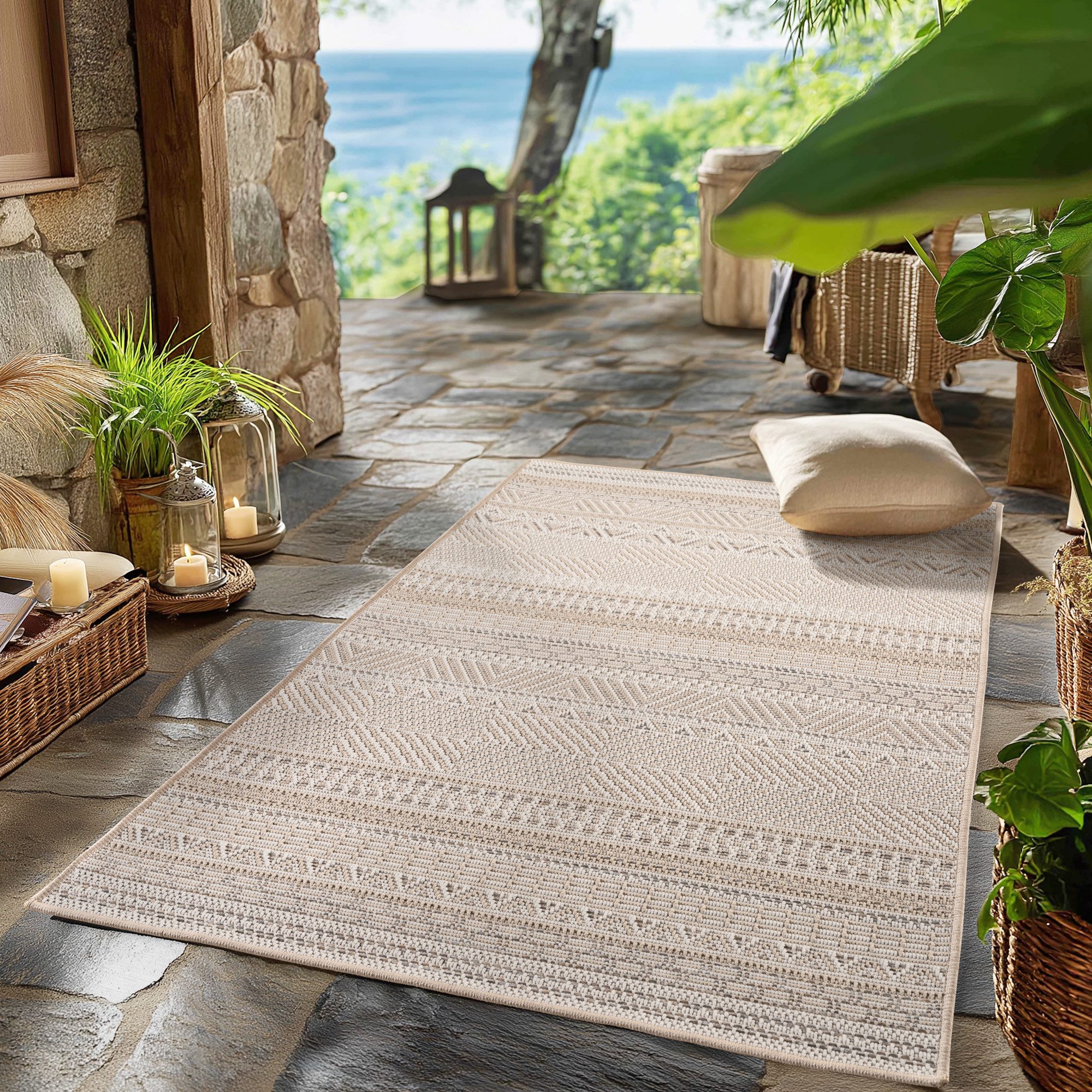 SIMPEX24 Outdoorteppich Boho Design, Läufer, Höhe: günstig online kaufen
