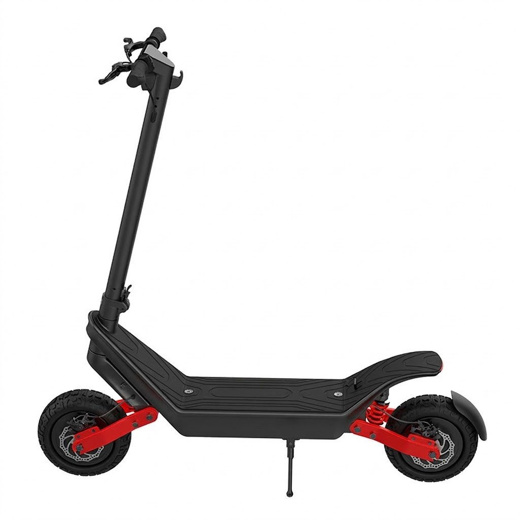 kowdom E-Scooter E-Scooter Allrad 100km Reichweite 2x1200W 30° Steigung, 1200 W, (Stehend, Bedienungsanleitung), zusammenklappbar, Allradantrieb