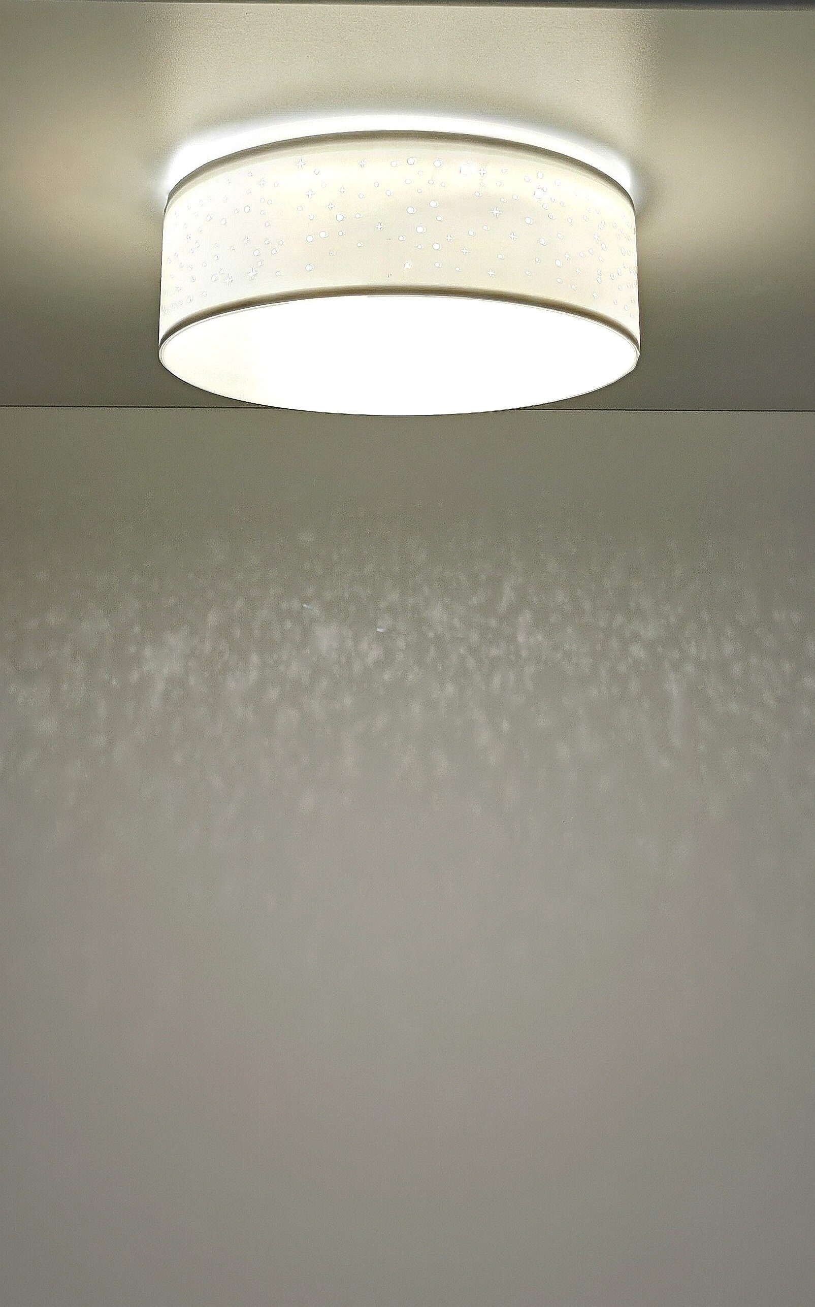LED Deckenlampe Ø rund Wohnzimmer, *WEISS* E27 LED mit Schlafzimmer 38cm für Deckenleuchte, für Sternenhimmel Bürolampe (ohne 2x Schlafzimmerlampe, Leuchtmittel) in Stoffschirm Flur TRANGO Deckenstrahler Gästezimmer 3137 Lampenfassung inkl.