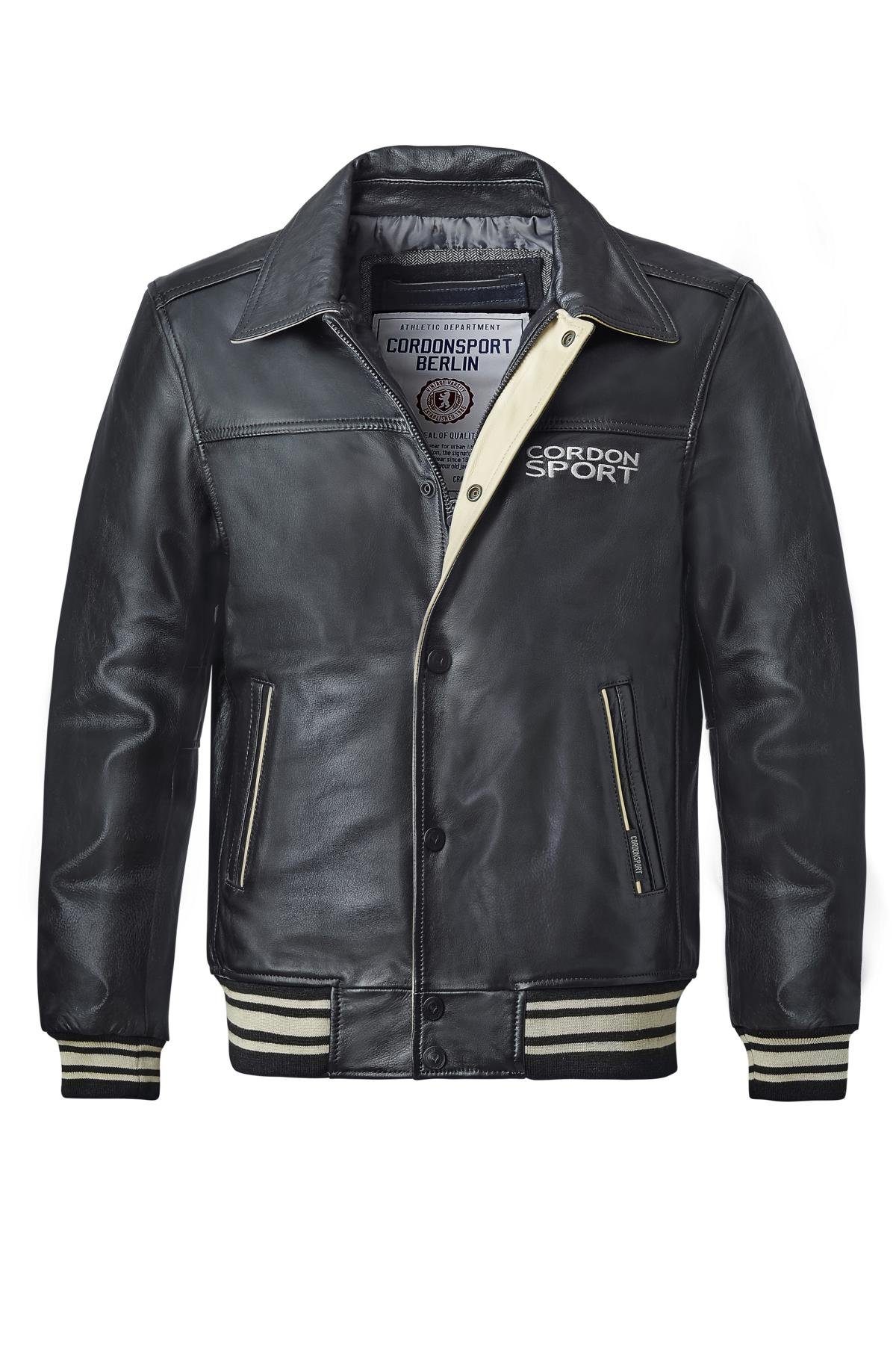 stone 1245 Havard 010 Cordon Lederjacke black Sport