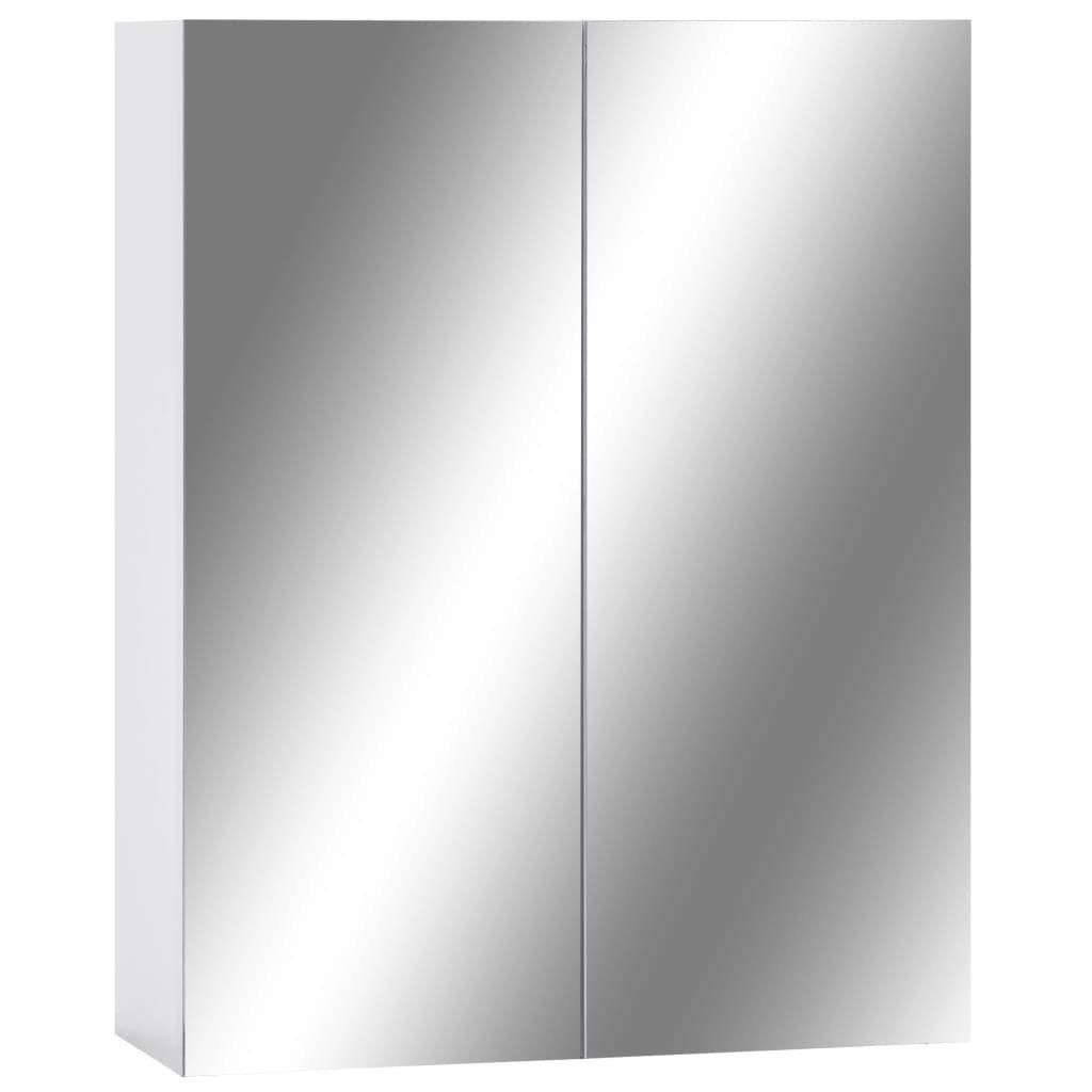 Bad-Spiegelschrank MDF 60x15x75 Weiß Spiegel vidaXL cm