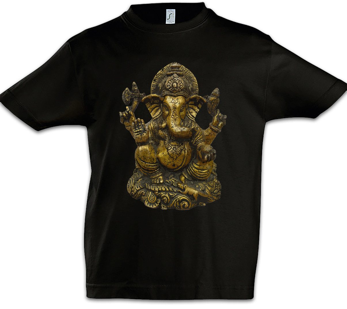 Print-Shirt Ganesha Vintage Kinder T-Shirt OM Buddhismus Hinduismus Hindu Yoga