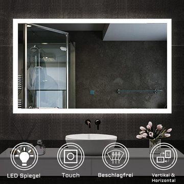 duschspa Badspiegel Badspiegel mit Beleuchtung 120x70 cm Wandspiegel, Touch Beschlagfrei