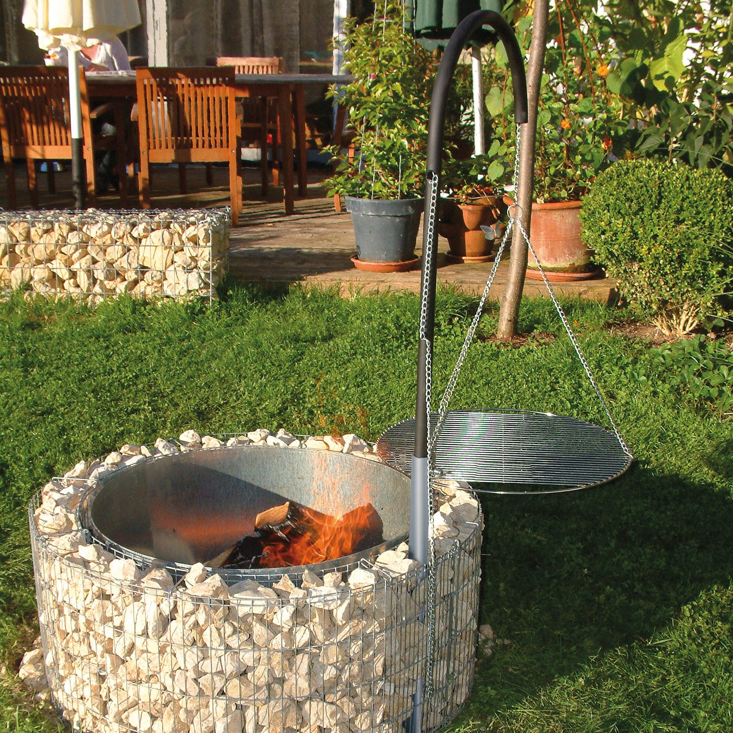 Bellissa Holzkohlegrill Feuerstelle Grillgalgen Grillrost - Schwenkgrill - DIY 92x40cm – Bild 5 von 5