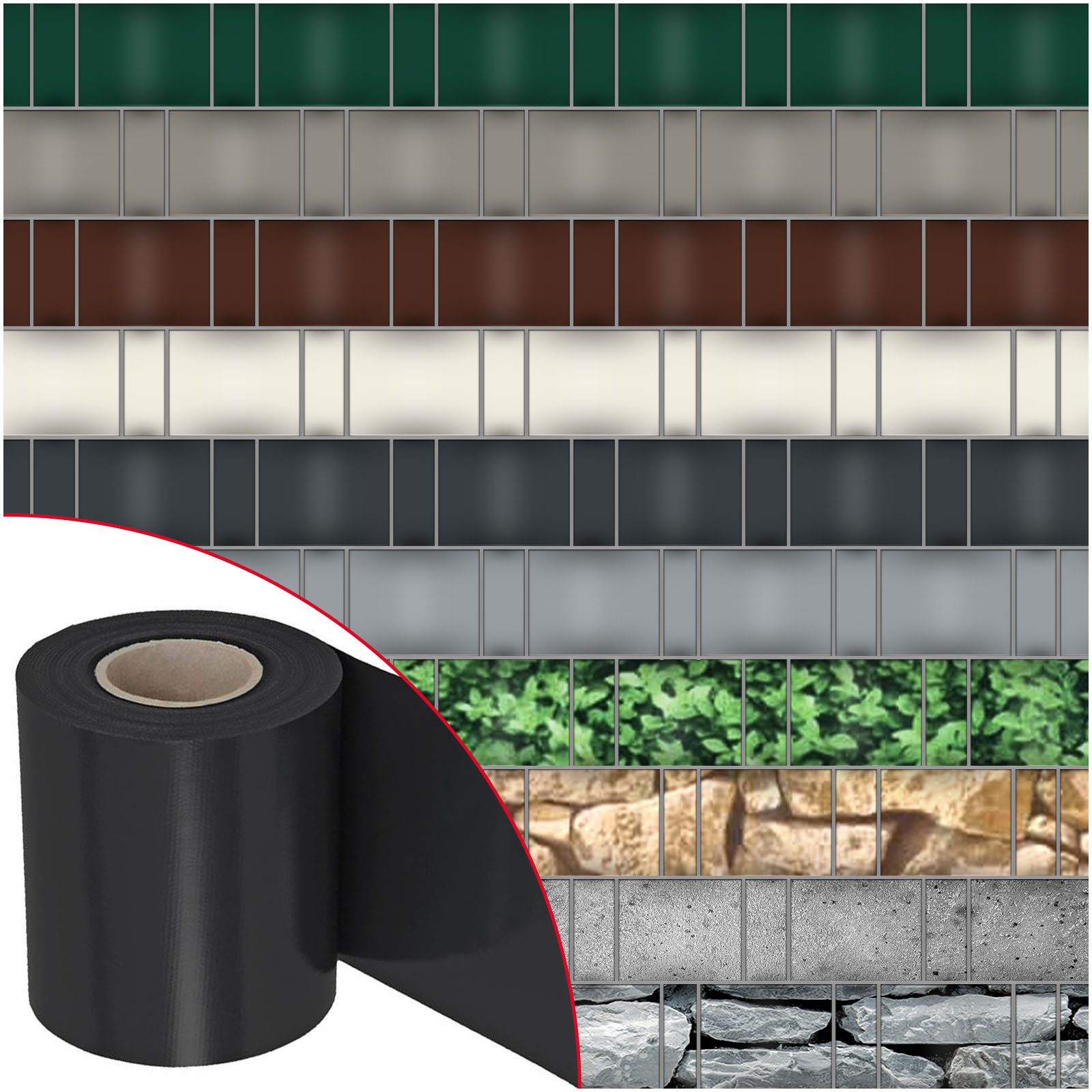 NOOR Sichtschutzstreifen PVC Blickdicht - für Doppelstabmattenzaun, Sicht- günstig online kaufen