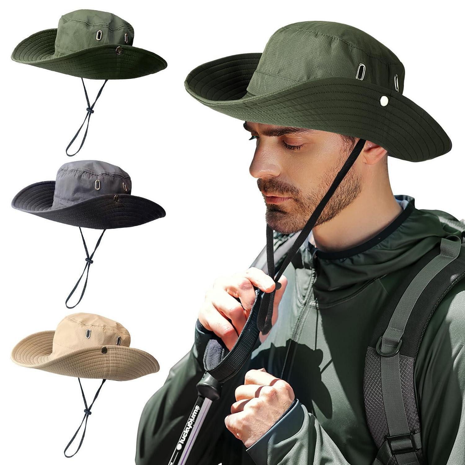 LuxusKollektion Outdoorhut Regenhut Fischerhut Bucket Hat UV Schutz Damen Einheitsgröße Grün