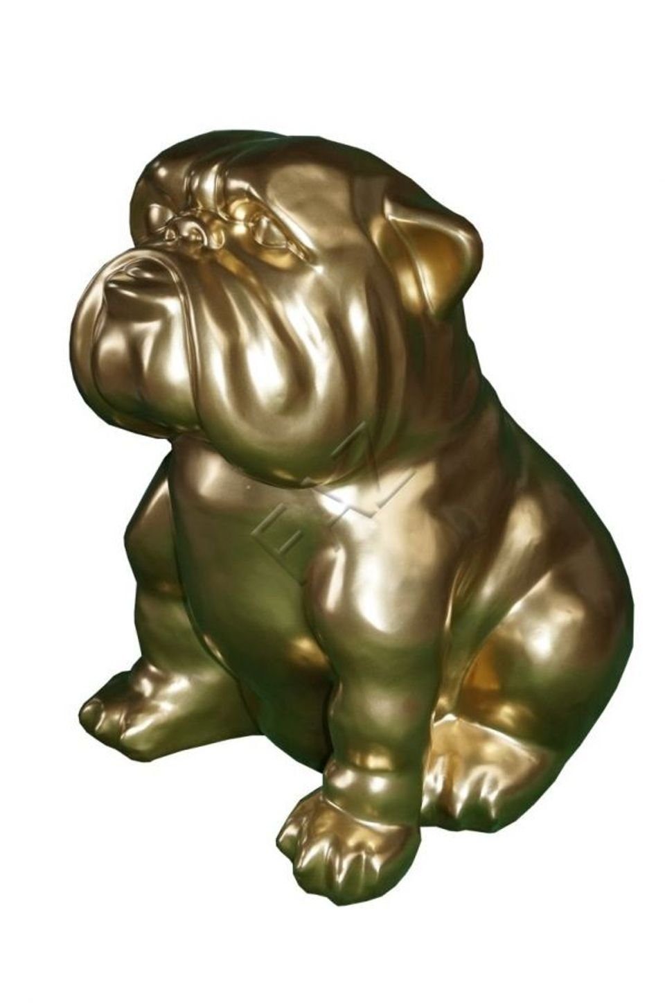 JVmoebel Skulptur Design Hund Figur Statue Skulptur Figuren Skulpturen Dekoration Deko Gold Dog