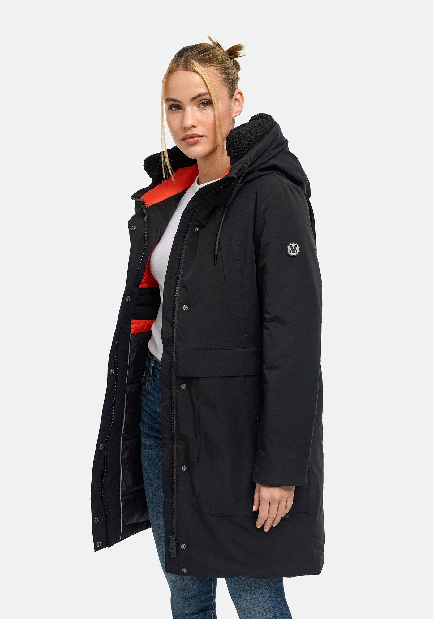 Marikoo Parka Pakaami Winterparka mit Kapuze, Teddyfutter, aufgesetzten Taschen