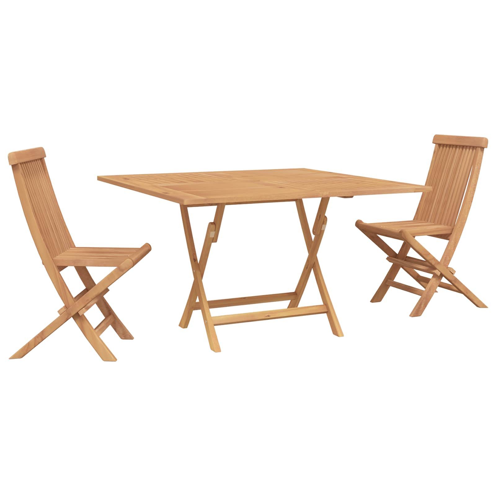 vidaXL Gartenlounge-Set Garten Bistro Set 3 pcs Braun Massivholz, (3-tlg)