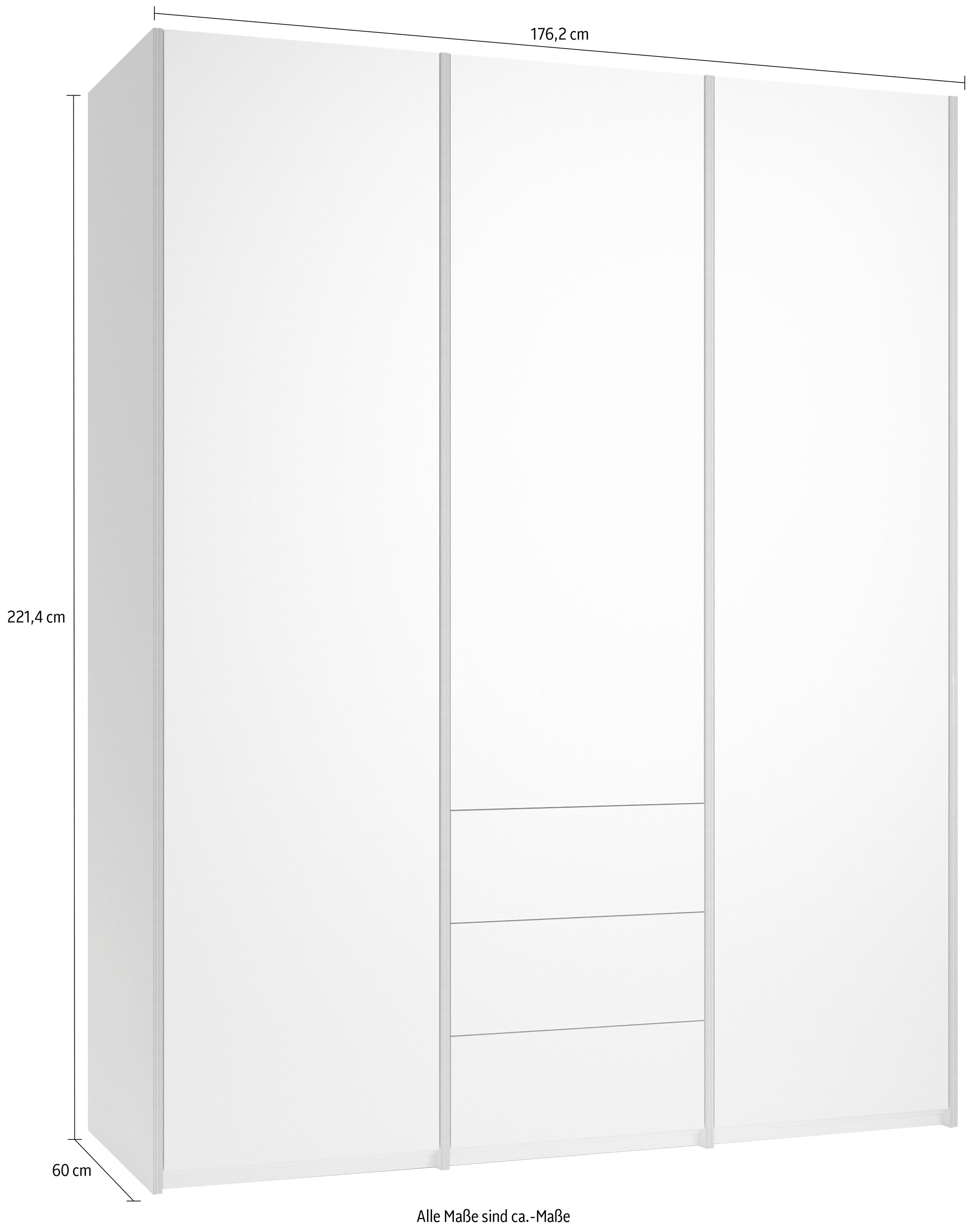 weiß/birke | LIVING 3 inklusive Plus Variante Kleiderschrank Modular 3 SMALL weiß/birke Müller Schubladen