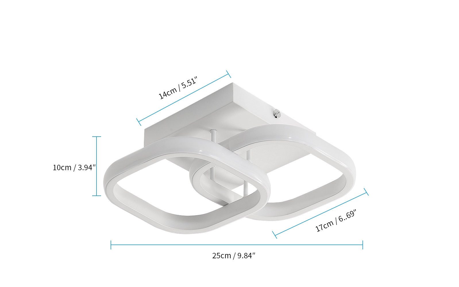 Riserva Dekolicht LED Deckenleuchte Doppelring 22W 6500K Weiß Ø17cm Modern, LED wechselbar, Augenschutzdesign,einfache Installation,für Büros,Flure,Gänge