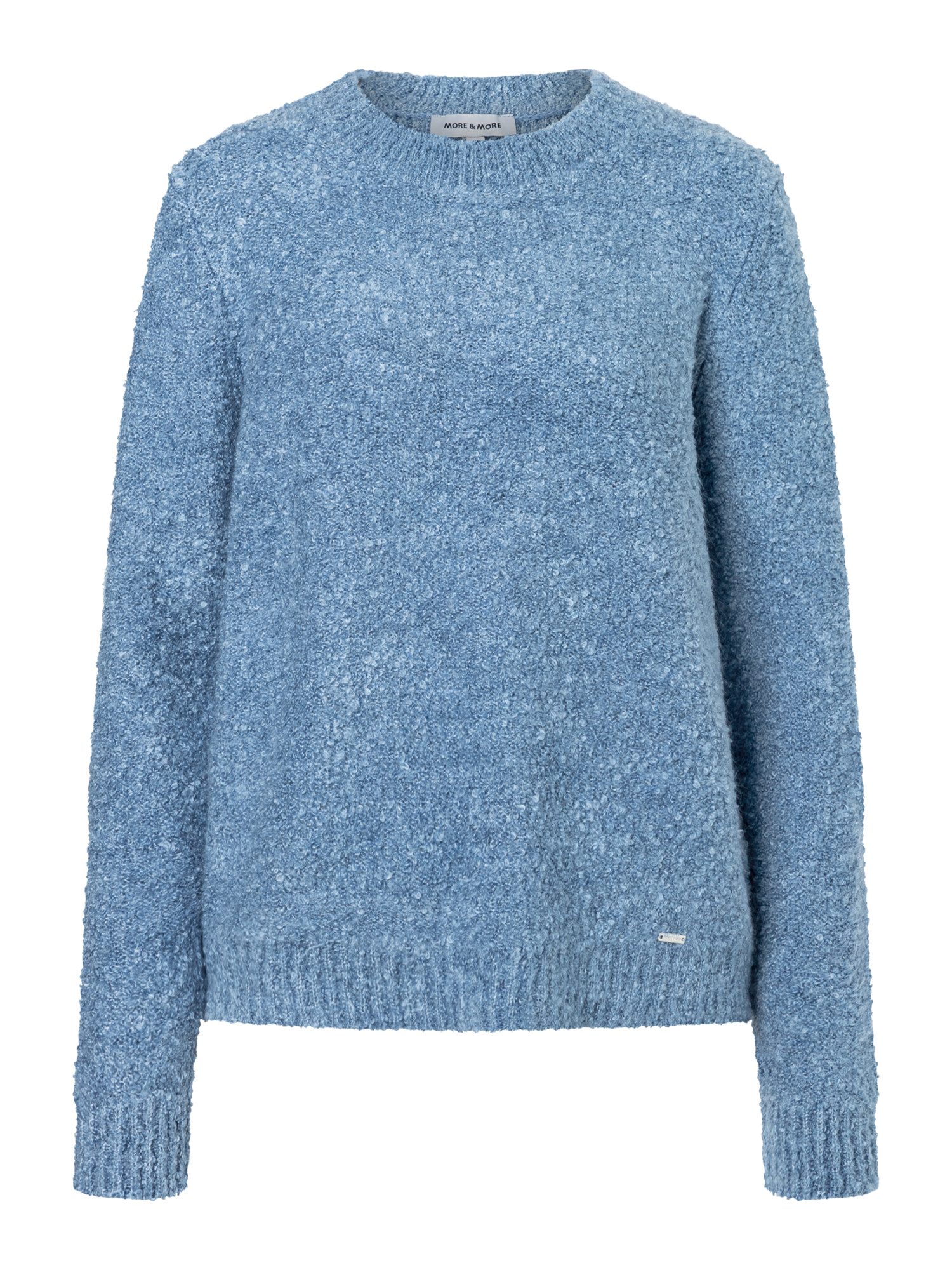 MORE&MORE Rundhalspullover kuscheliger Bouclé-Pullover in Melange-Optik