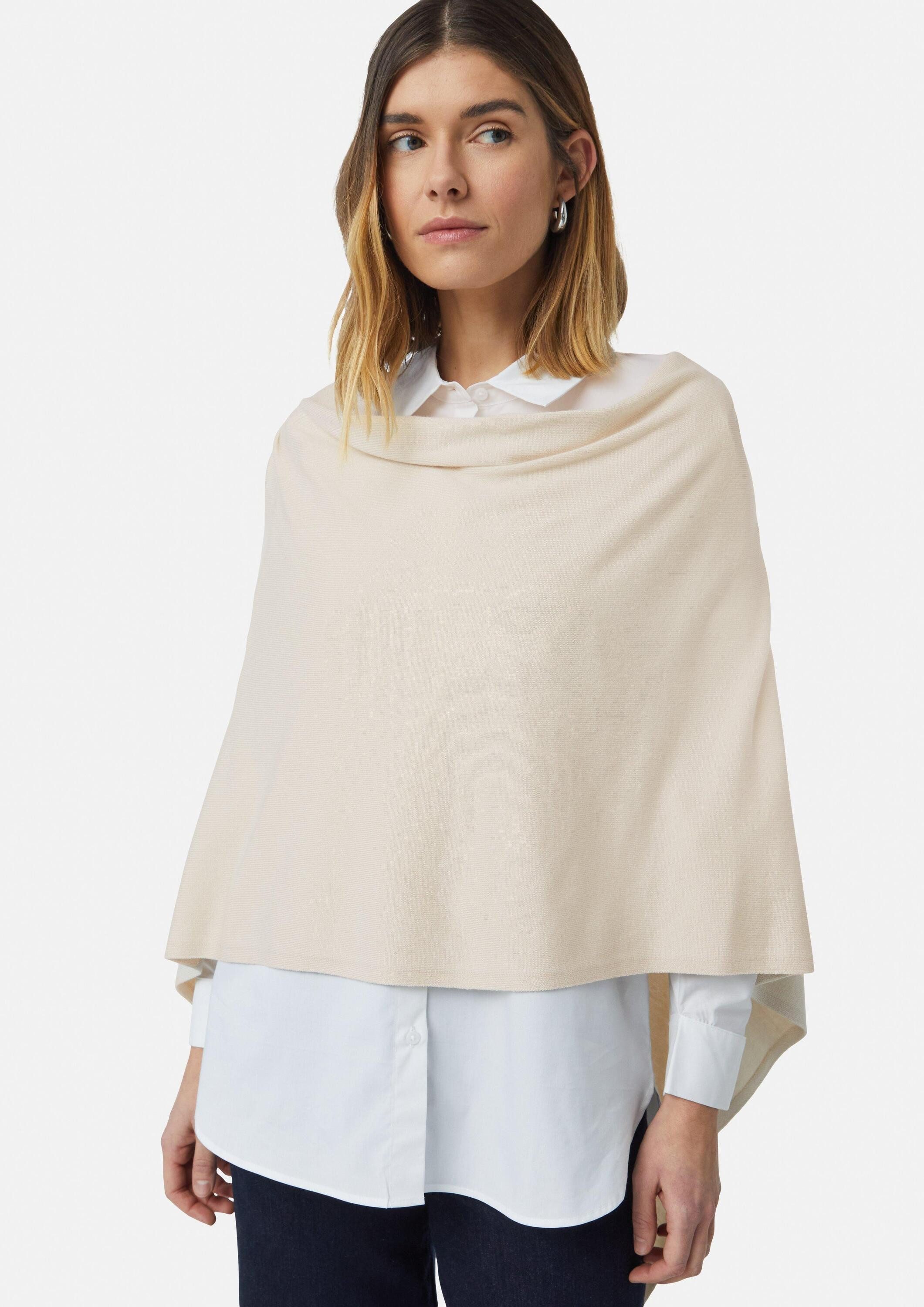 comma Poncho Indoor-Poncho Weicher Feinstrick-Poncho aus Viskosemix mit Quasten