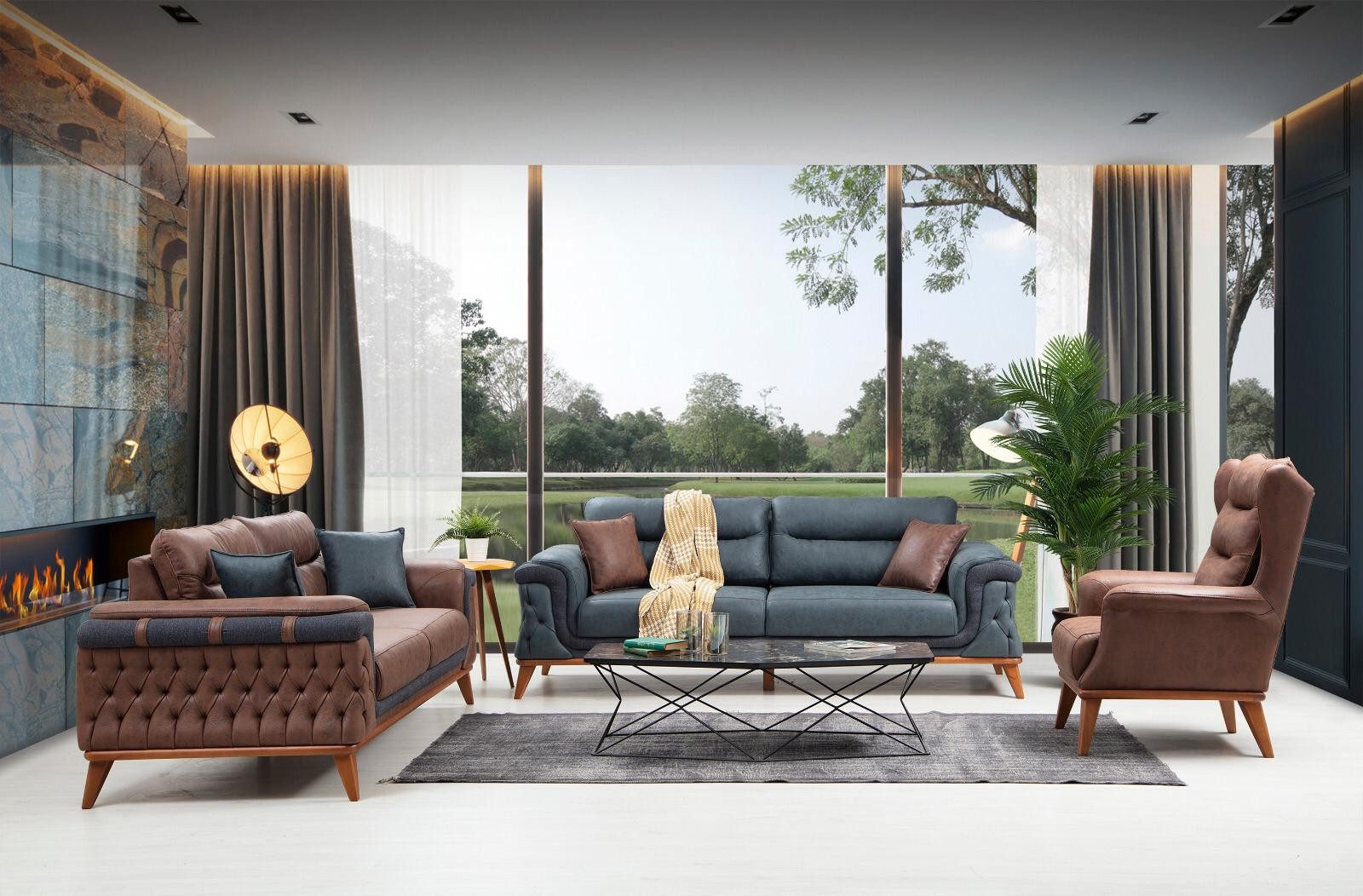 Nobelaa Sofa Sitzgruppe/Sofa Set - Wohnzimmergarnitur "Mayflower" 3+3+1+1