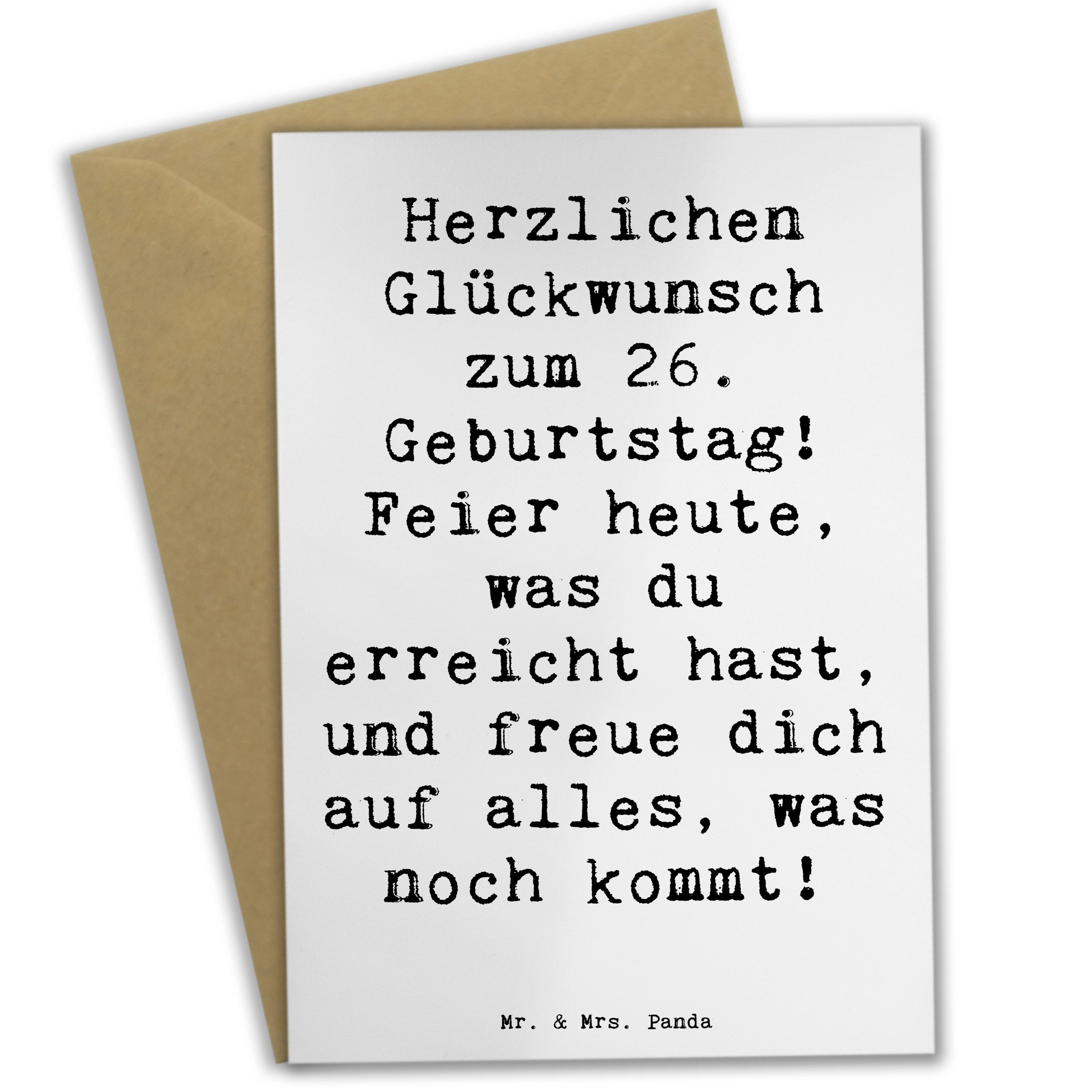 Grußkarte Spruch 26. Geburtstag - Weiß - Geschenk, Lachen, Ansichtskarten, Alte