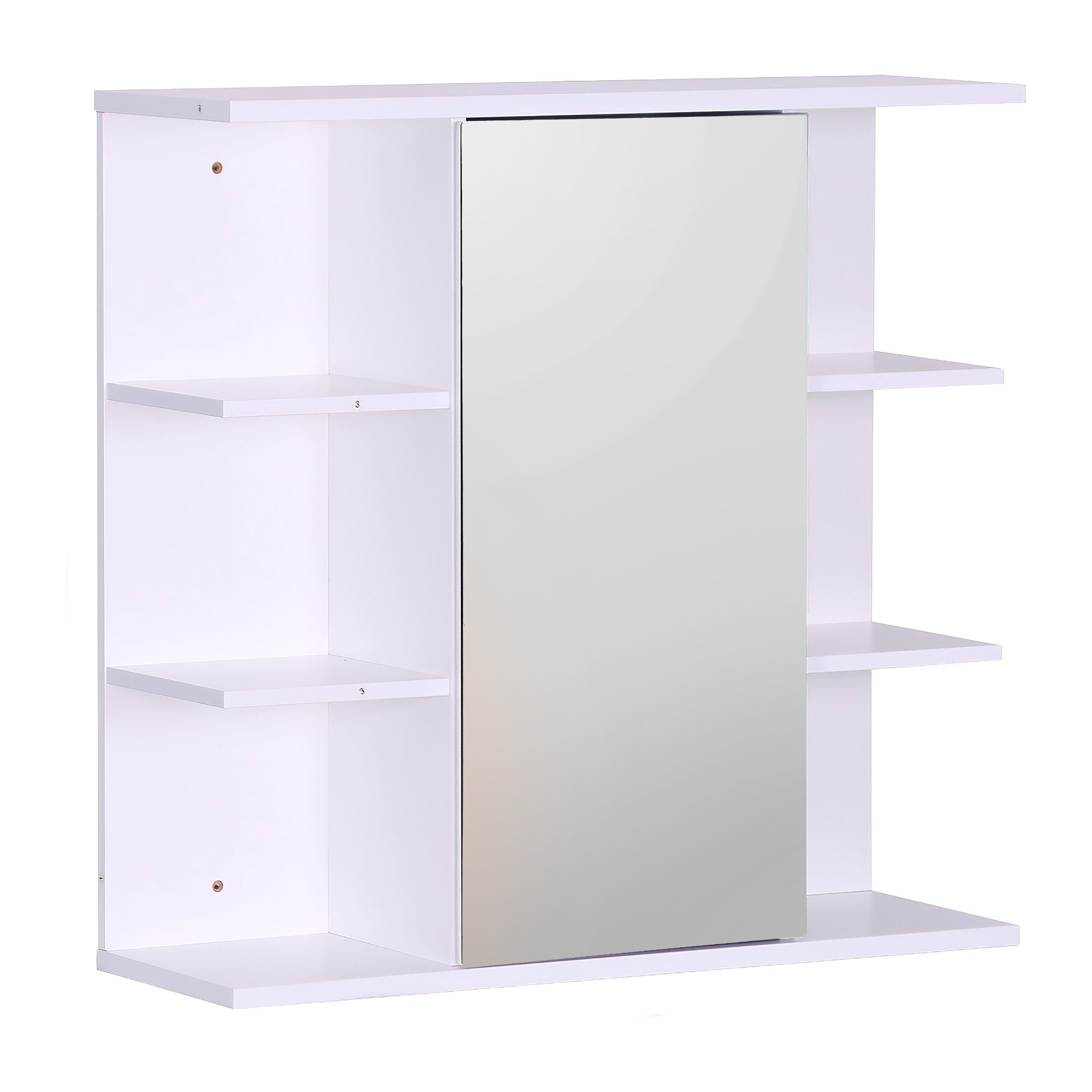 relaxdays Spiegelschrank mit 8 Ablage weiß günstig online kaufen