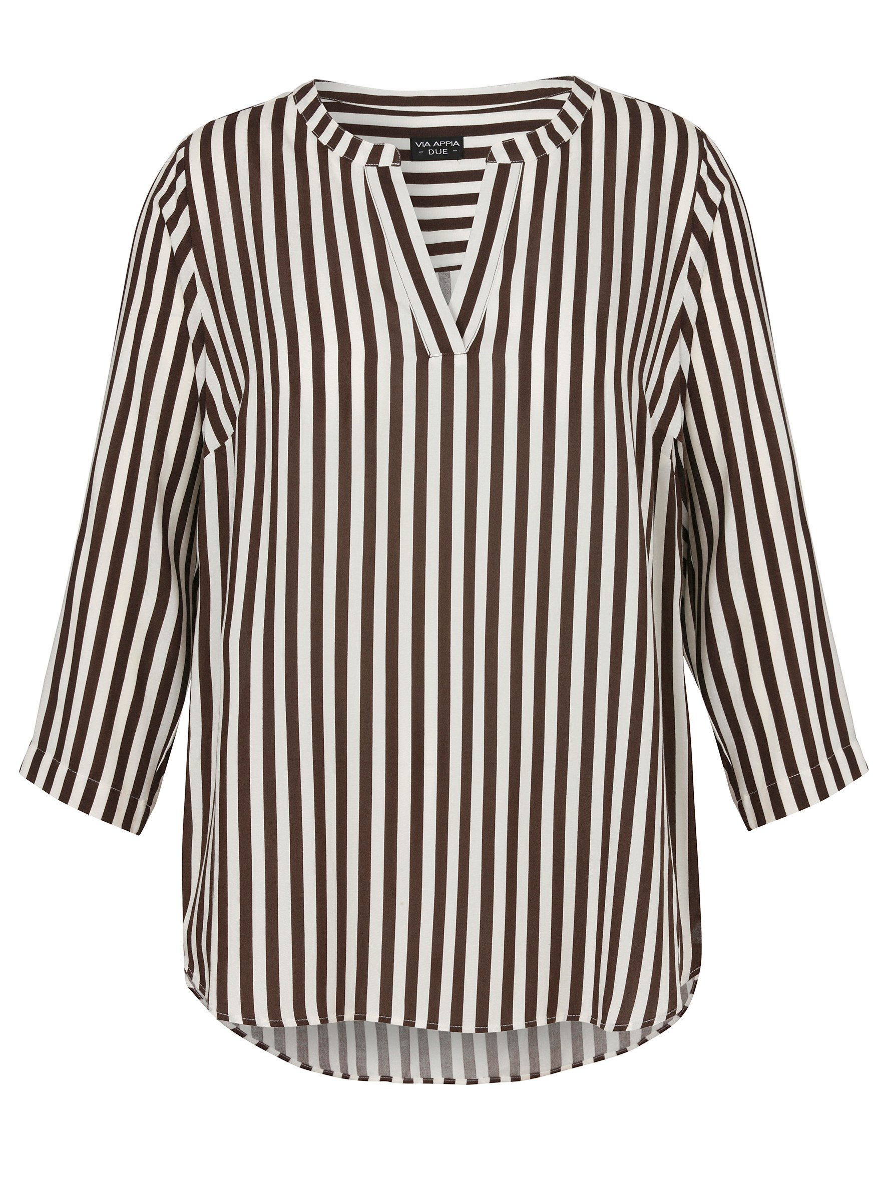 VIA APPIA DUE Klassische Bluse Tunika V-Ausschnitt 3/4 Arm Druck