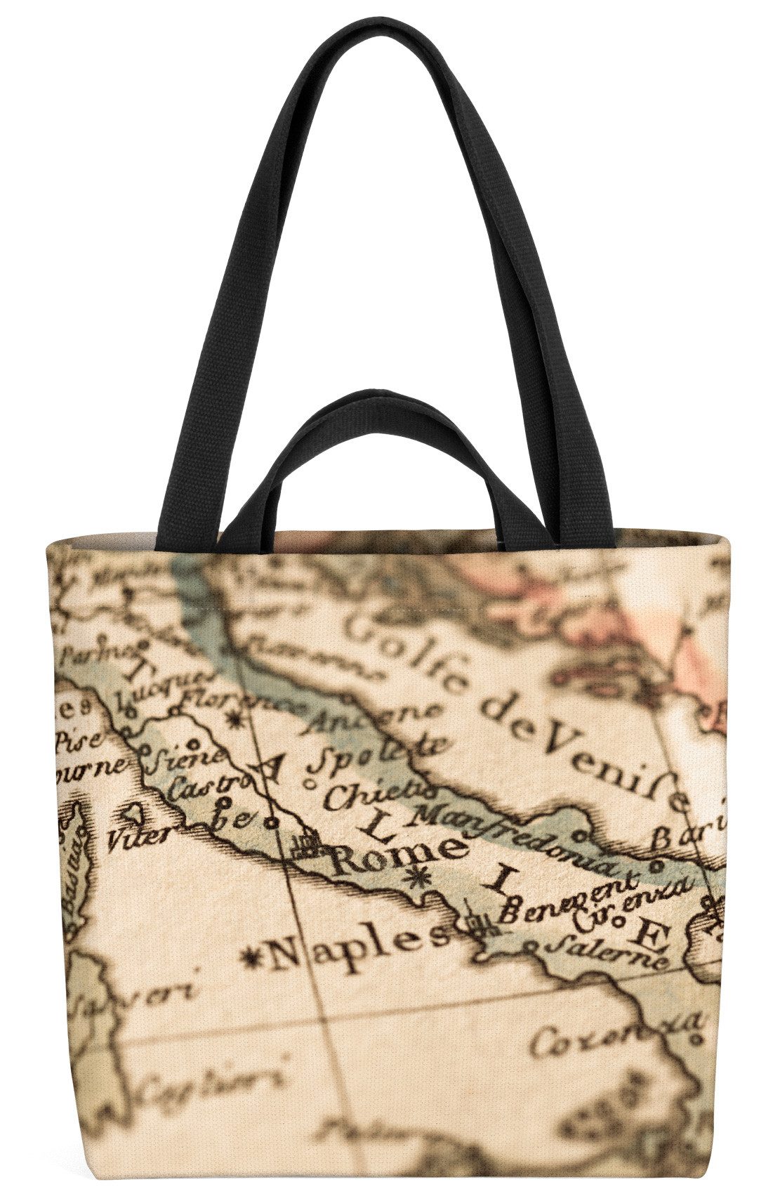 VOID Henkeltasche (1-tlg), Italien Landkarte Map Italien Landkarte Map Italienisch Sardinien Siz