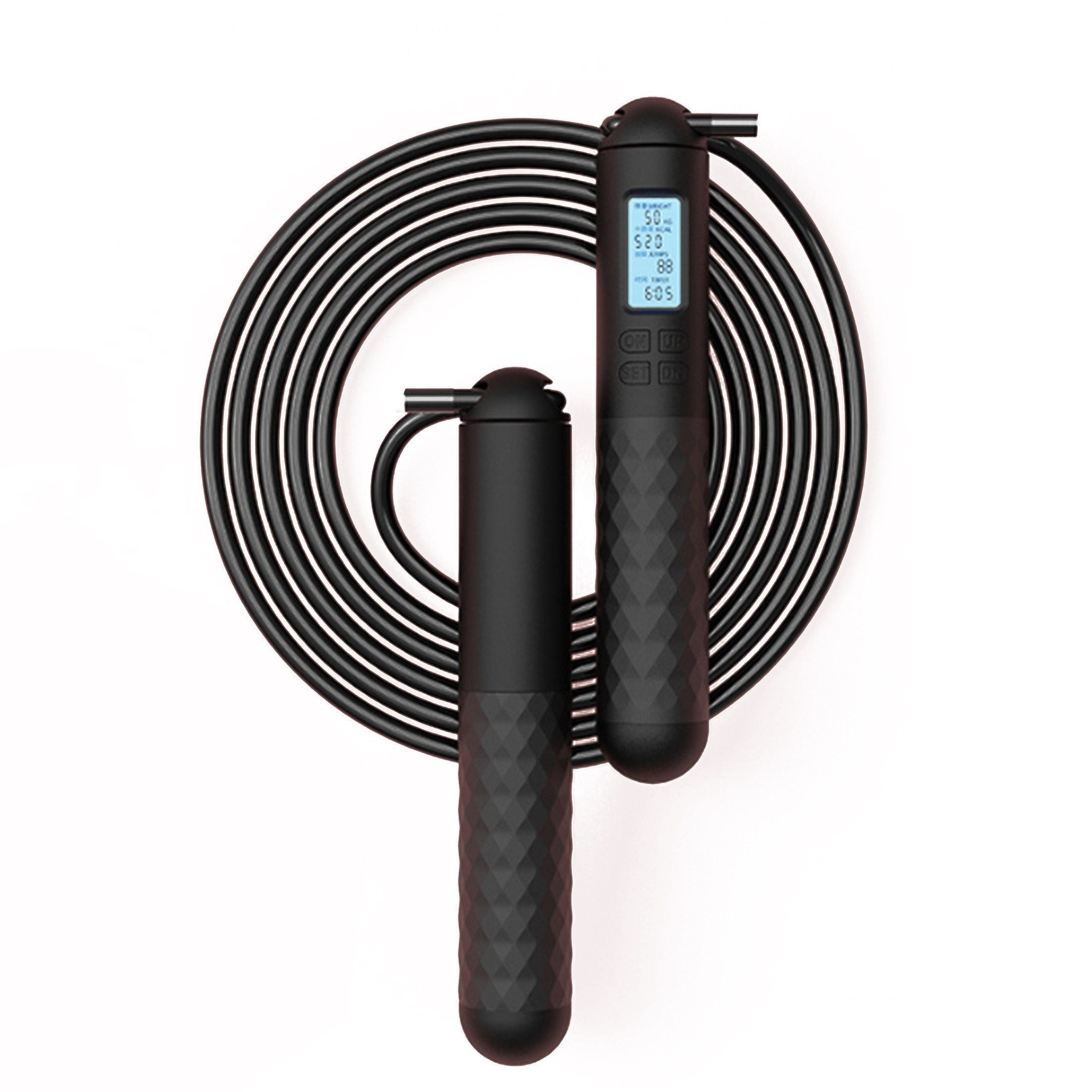 KINSI Springseil Springseil,Speed Rope einstellbar,Intelligente Zählung,LCD-Anzeige, Für Kardio und Fitness,4,5 mm*3 m,längenverstellbar