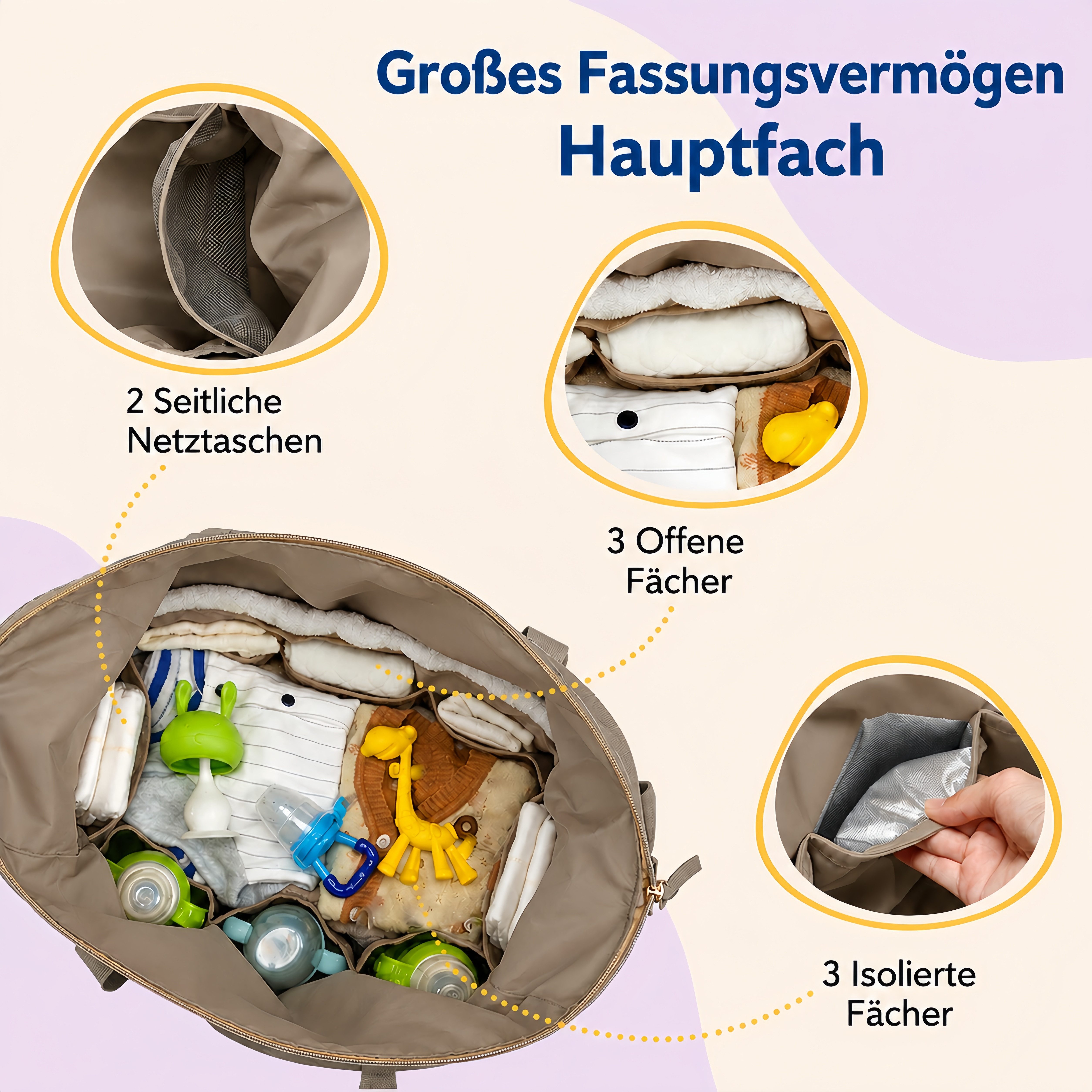 Forrlite Wickeltasche geräumige Reise-Wickeltasche, Wickeltasche, (Kliniktasche für die Geburt, Babytasche mit Schnulleretui)