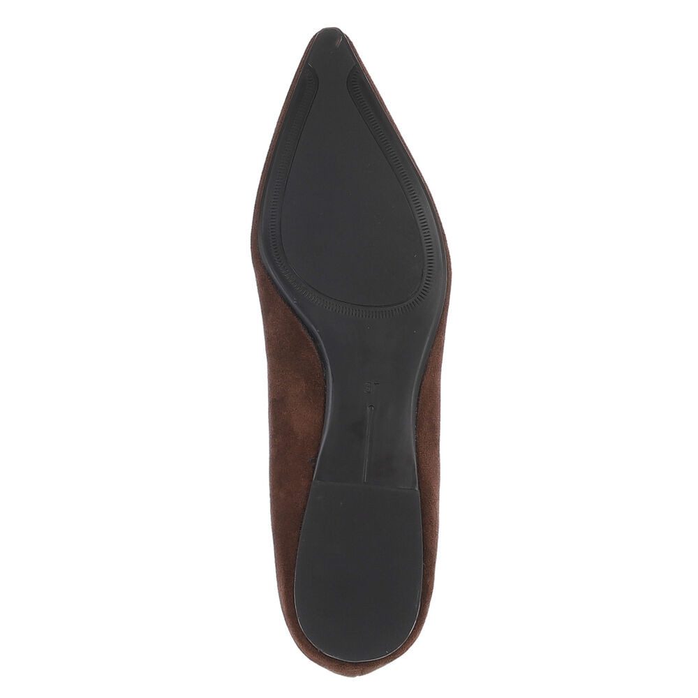 Ital-Design Damen Slipper spitz mit Schmuckdetail, elegant Pumps (92078968) Blockabsatz Klassische Ballerinas in Braun