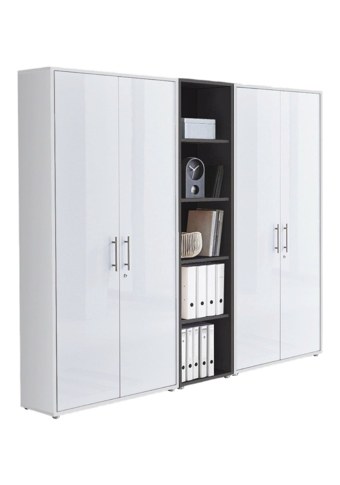 moebel-dich-auf Aktenschrank TABOR 10 (Büroschrank Mehrzweckschrank ideal für DIN A4 Ordner, abschließbar, Metallgriffe) Made in Germany