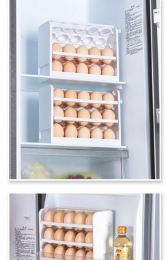 BlauCoastal Eierkorb Eierhalter Für Kühlschrank, (1-tlg., 30 Eier Platzsparend (1 Pack), Stapelbarer Eieraufbewahrungsbehälter Für Kühlschranktür