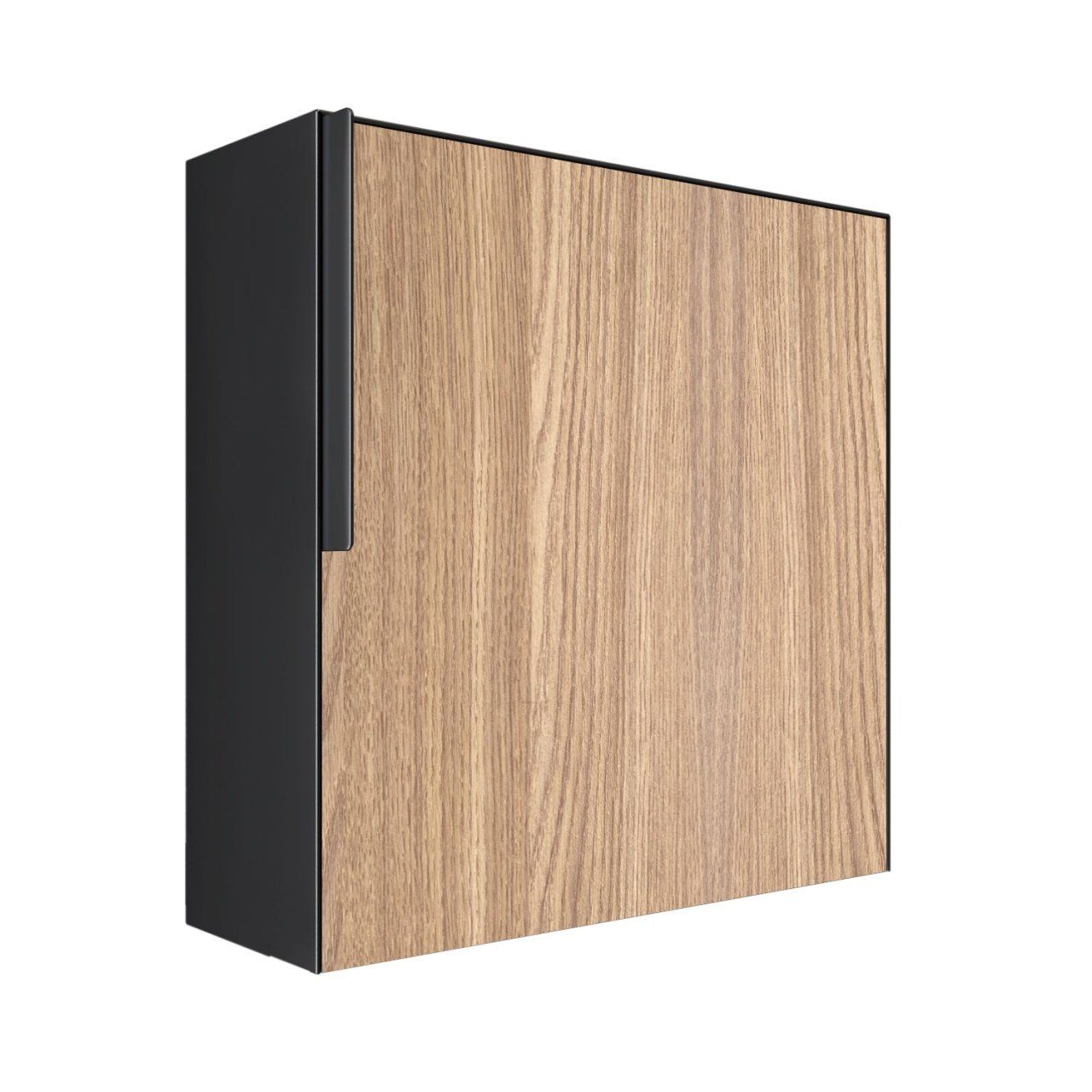 Bravios Briefkasten Schwarz Porto mit Wandbriefkasten Holzdekor-Front