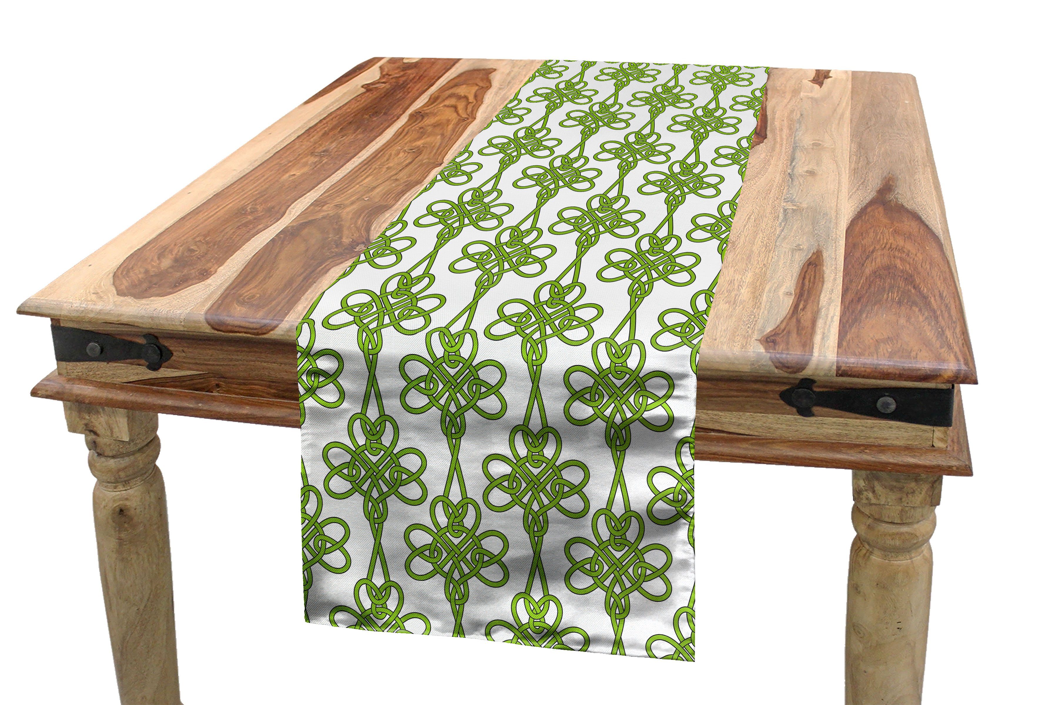 Abakuhaus Tischläufer Esszimmer Küche Rechteckiger Dekorativer Tischläufer, irisch Verschränkte Kleeblättern