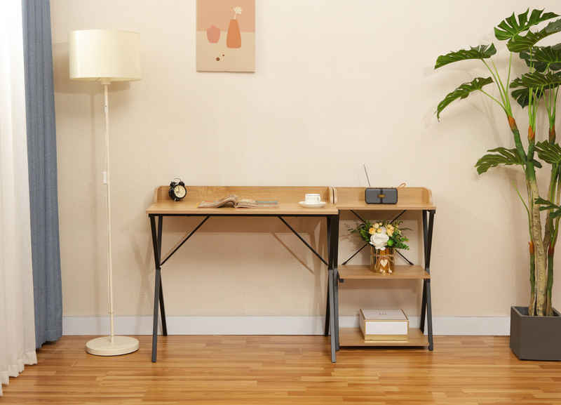 Home affaire Büromöbel-Set Forres, bestehend aus Schreibtisch & Regal, (1-St), Metallgestell, einzeln stellbar, FSC®-zertifiziert