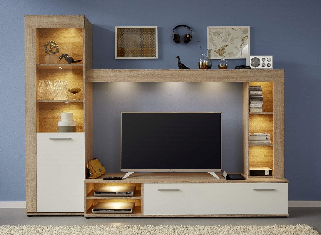 MCA furniture Wohnwand Wohnwand Logo, weiß günstig online kaufen