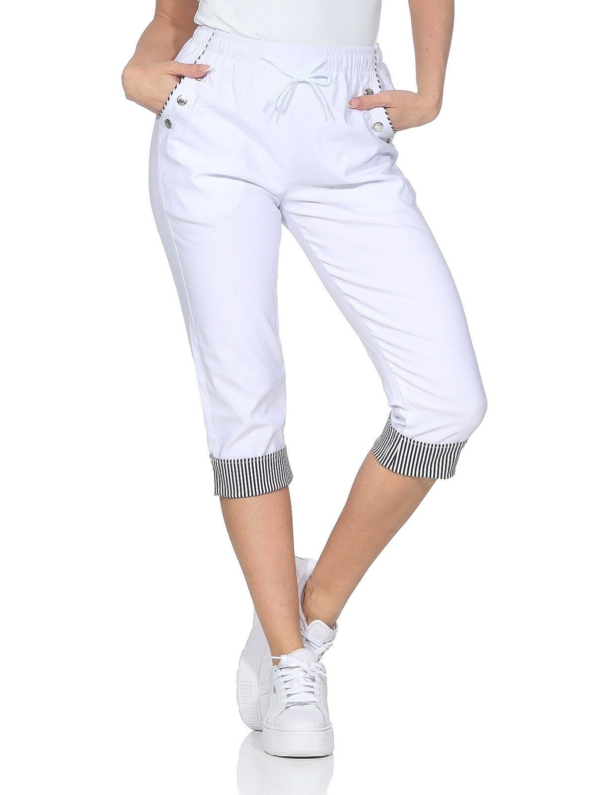 OriginalYou Caprihose Damen Schlupfhose 7/8 Stoffhose maritime Sommerhose E günstig online kaufen