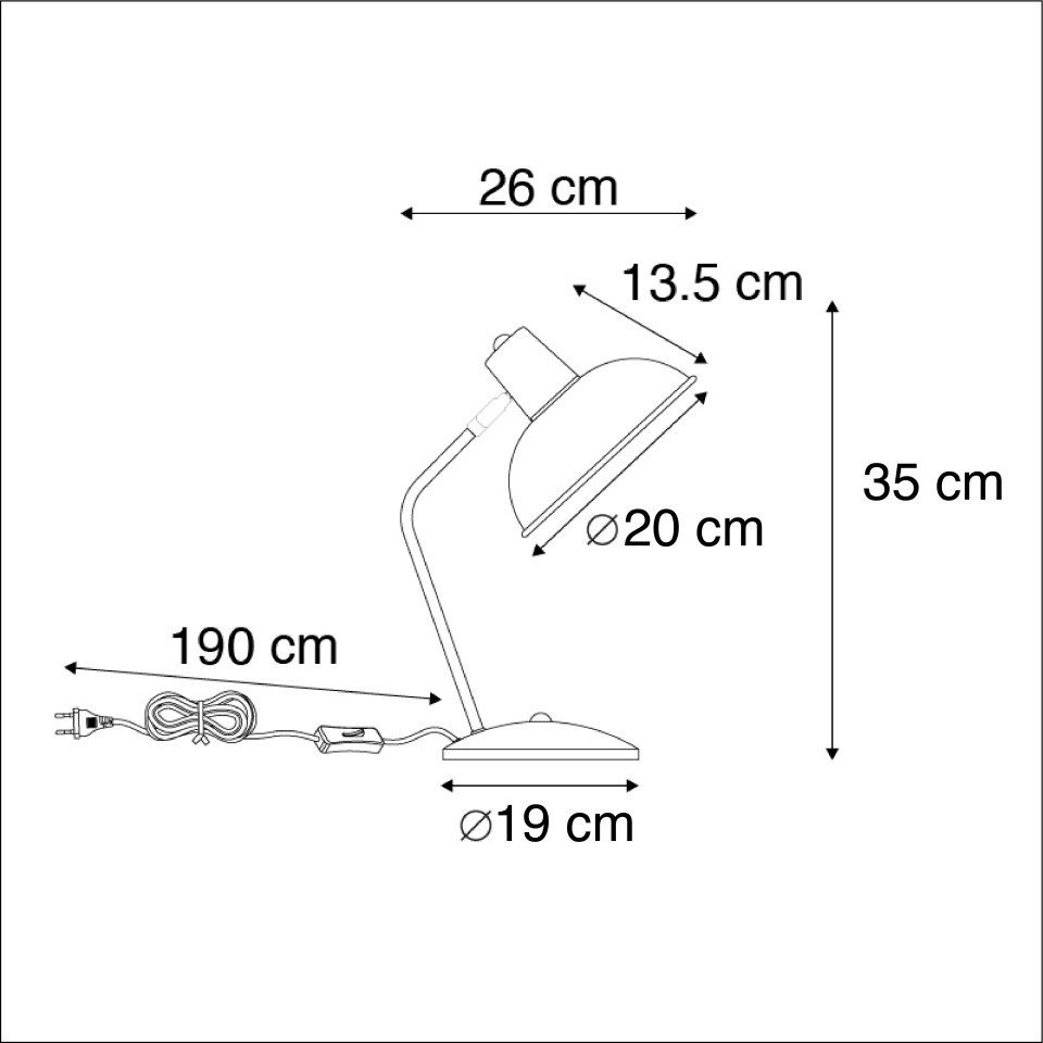 Qazqa Tischleuchte Milou, ohne Leuchtmittel, E14, Grün, Modern, Stahl, 1-flammig