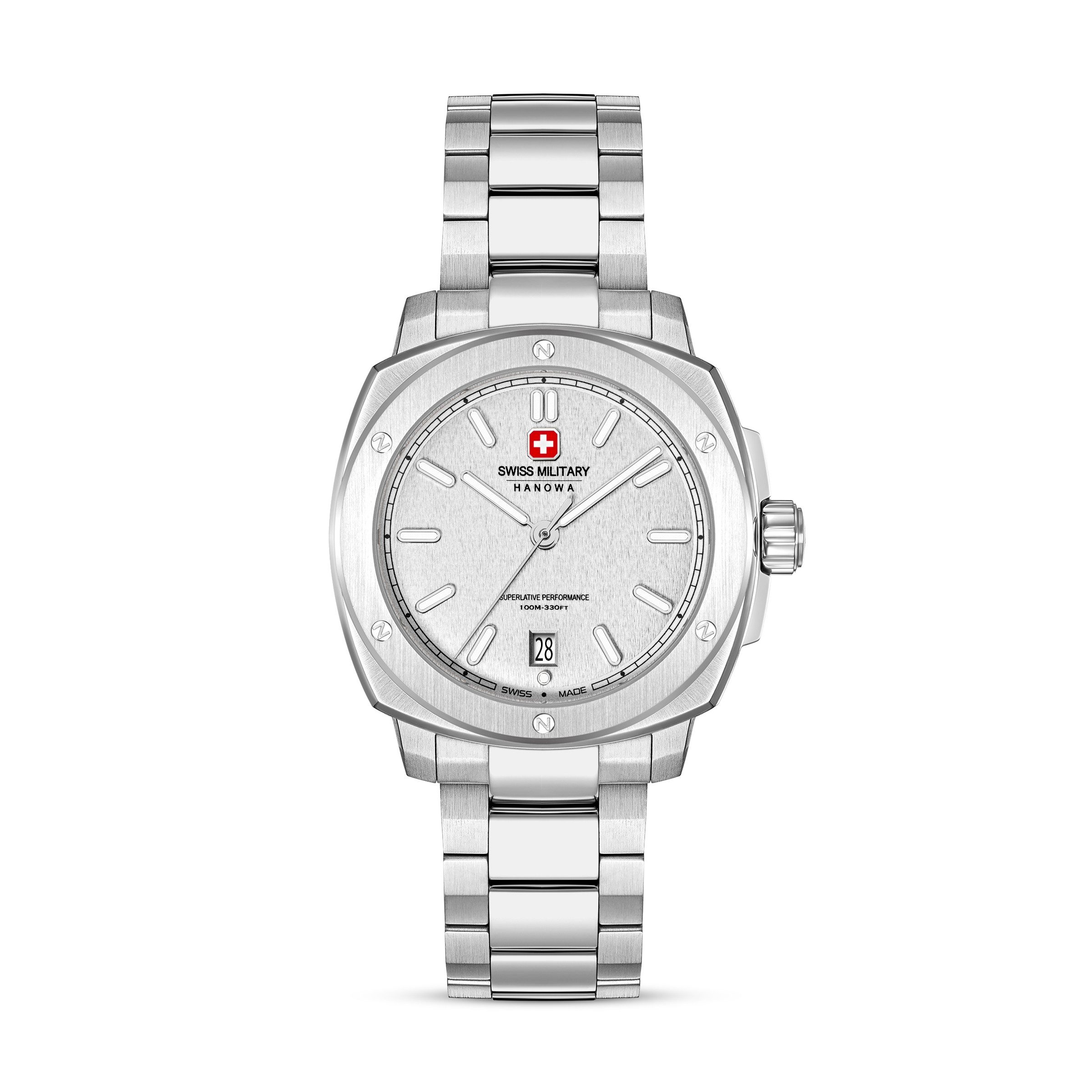 Swiss Military Hanowa Quarzuhr Sirius SMWGH0006503, Armbanduhr, Herrenuhr, Swiss Made, Edelstahlarmband, analog, Tag