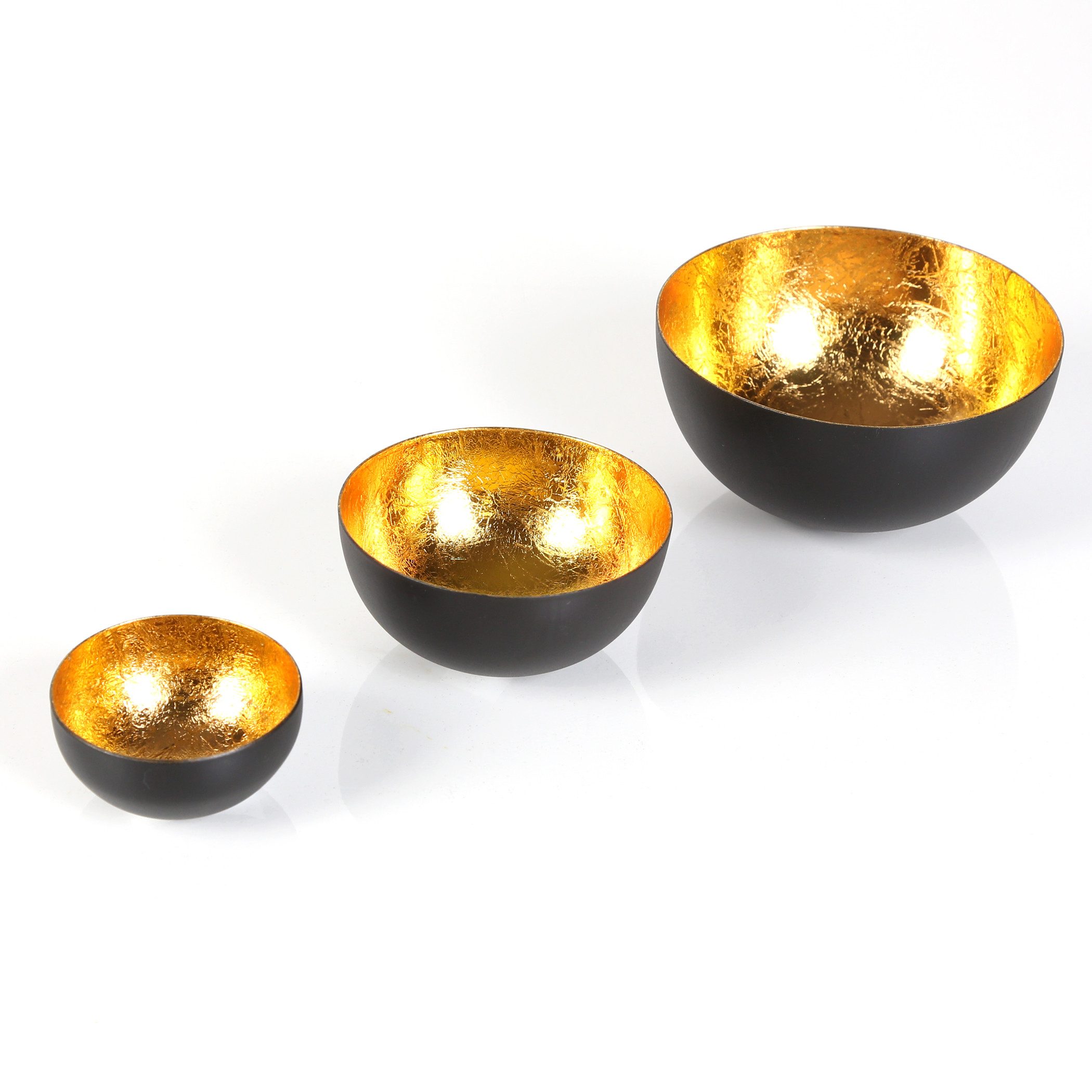 Casa Moro Windlicht Teelichthalter Gold Schwarz 3er Set Metall Ostern Tisch günstig online kaufen