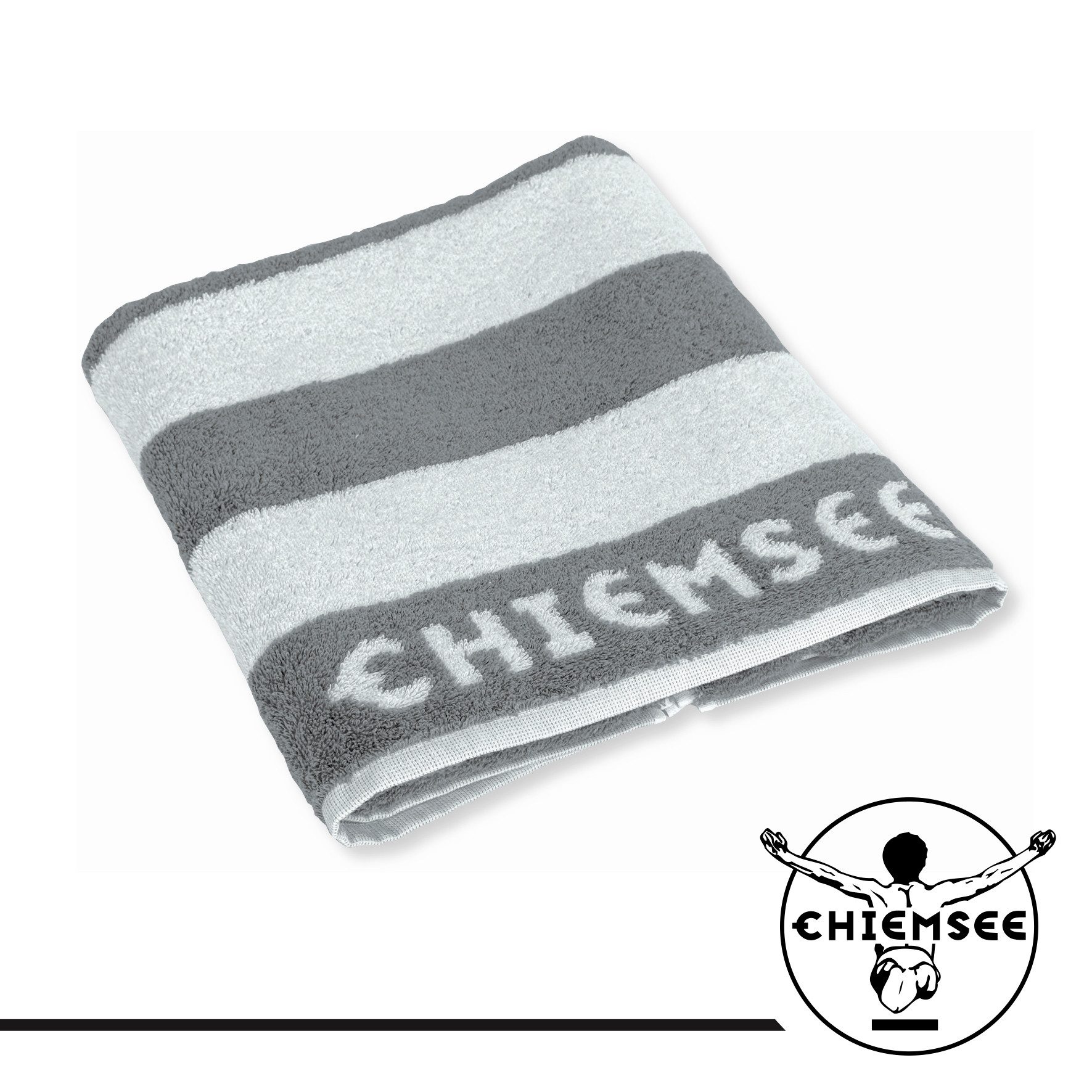 Chiemsee Handtücher 100% Baumwolle, Frottier, gestreift, Logo-Schriftzug
