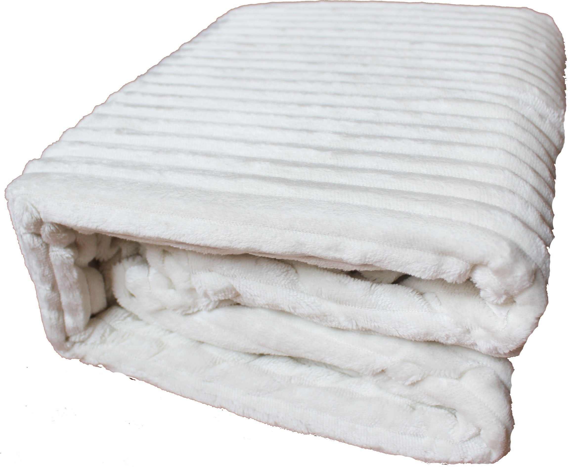 KH-Haushaltshandel Постельное белье Winter Wende Постельное белье Cashmere Cord Fleece, 135x200+80x80cm, Fleece, 2 teilig, uni/einfarbig weiß, Plüsch Nicky, Teddy, weich, warm, fluffig