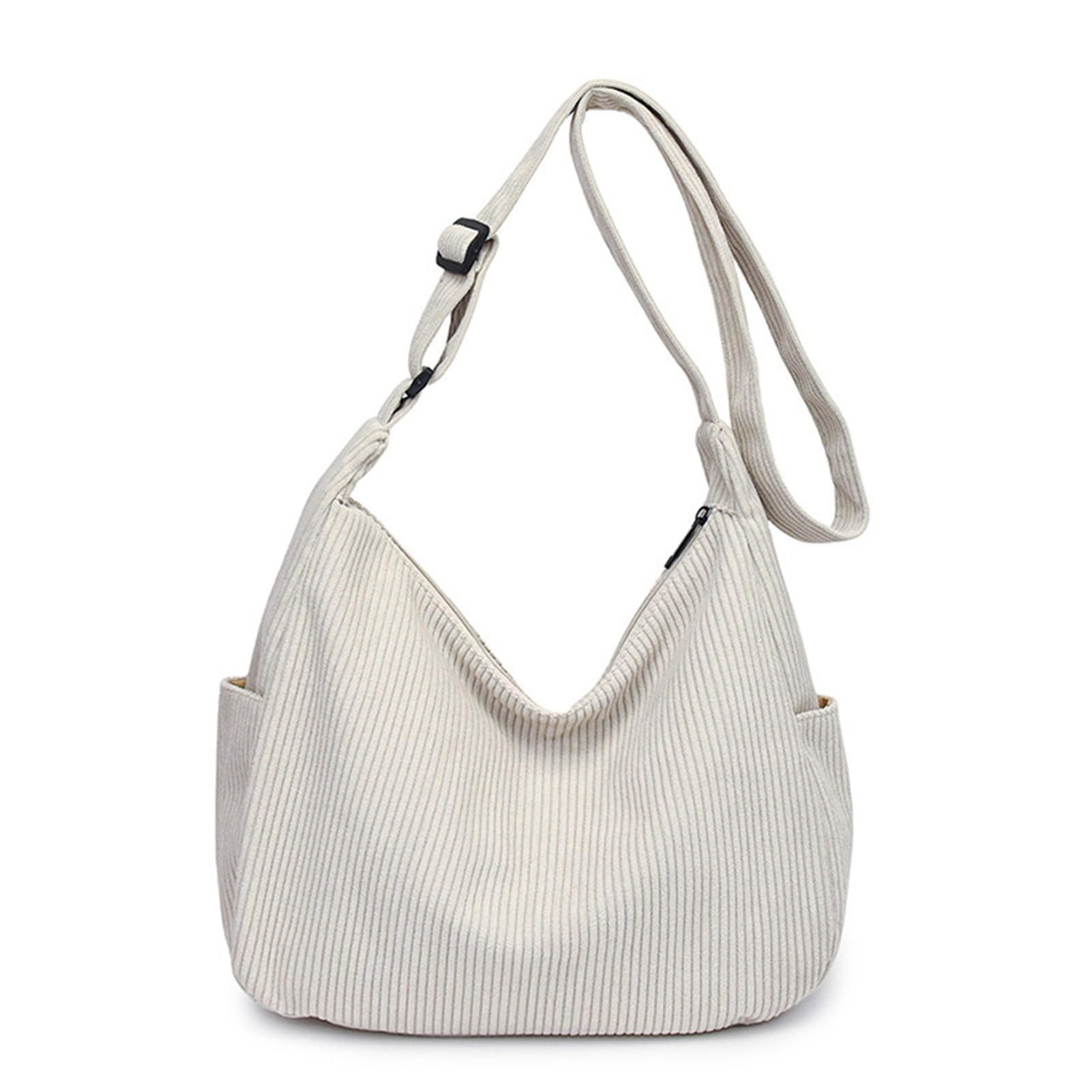Zaewry Schultertasche Unisex Umhängetasche Cord Tasche Halbmond Tasche Hobo Bag (Damen Shopper Tasche Crossbody Bag Stofftasche Strandtasche), für Alltag College Büro Schule Arbeit Reisen Einkaufe