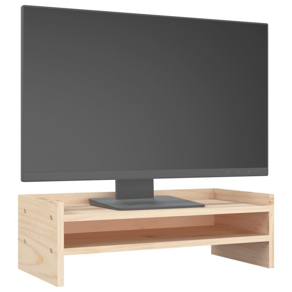 50x24x16 Braun Erhöhung Massivholz Monitor-Halterung vidaXL Bildschirm Monitorständer cm Kiefer Tisch